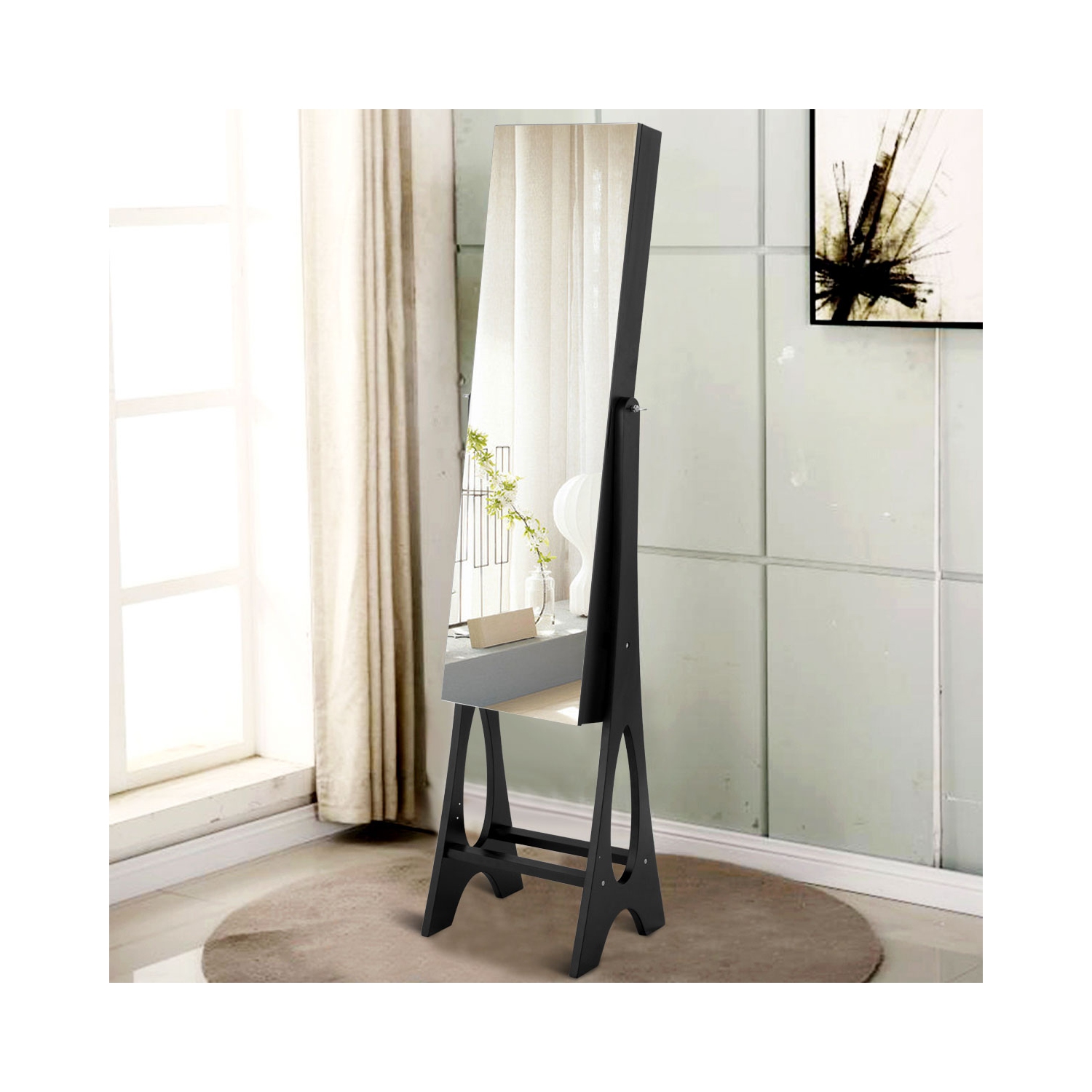 Armoire à bijoux miroir à DEL de TopBuy avec armoire pour dessus de commode autonome