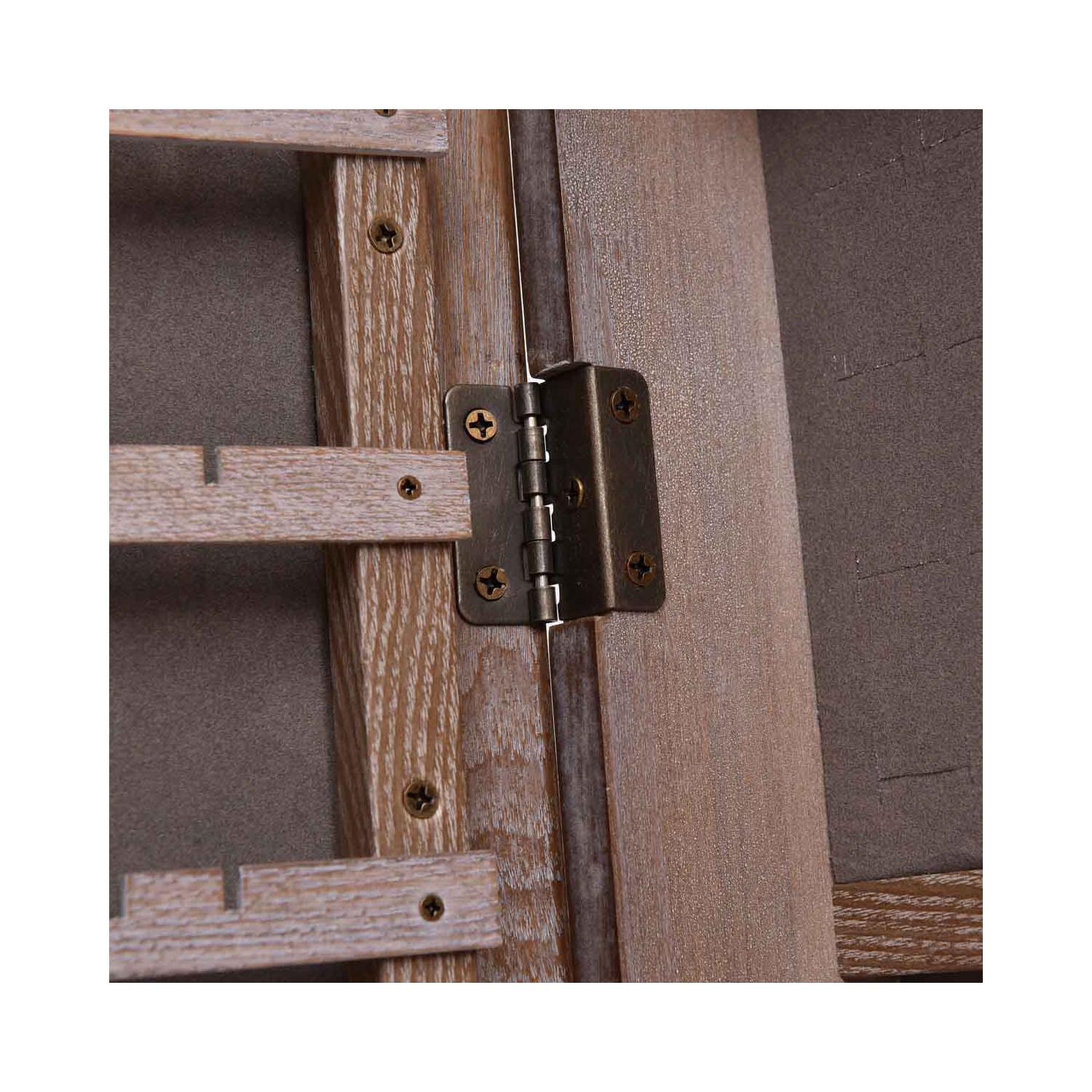 Armoire à bijoux TopBuy avec armoire miroir, rangement mural, noyer