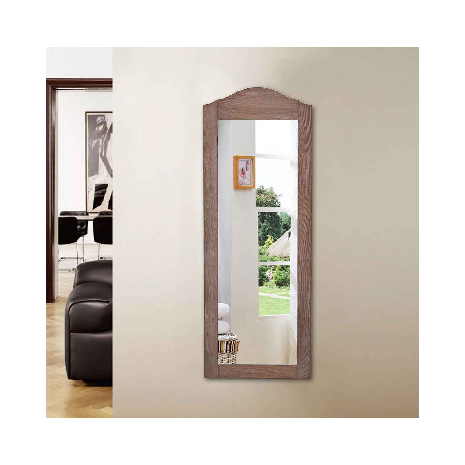 Armoire à bijoux TopBuy avec armoire miroir, rangement mural, noyer