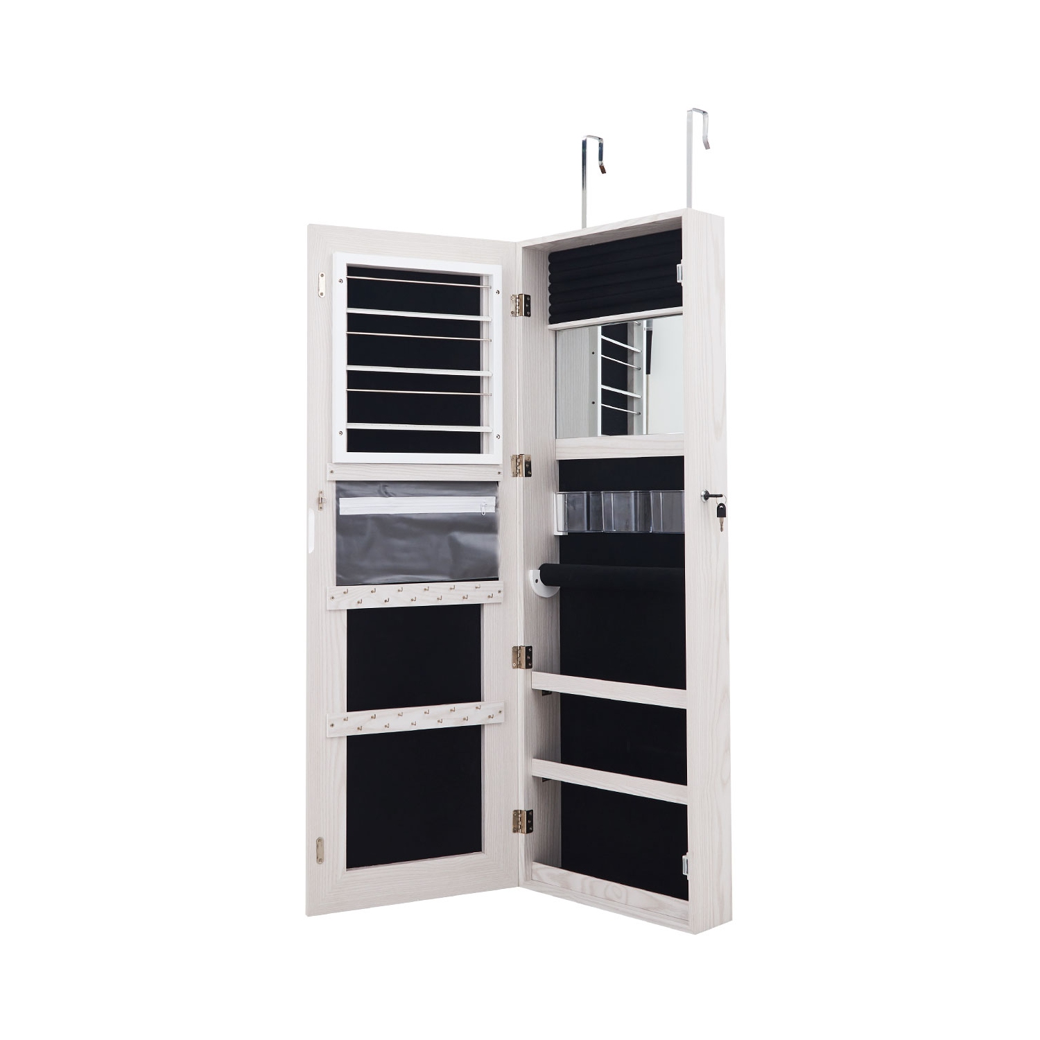 Casier de rangement à miroir pleine longueur pour armoire à bijoux verrouillable à DEL miroir de TopBuy