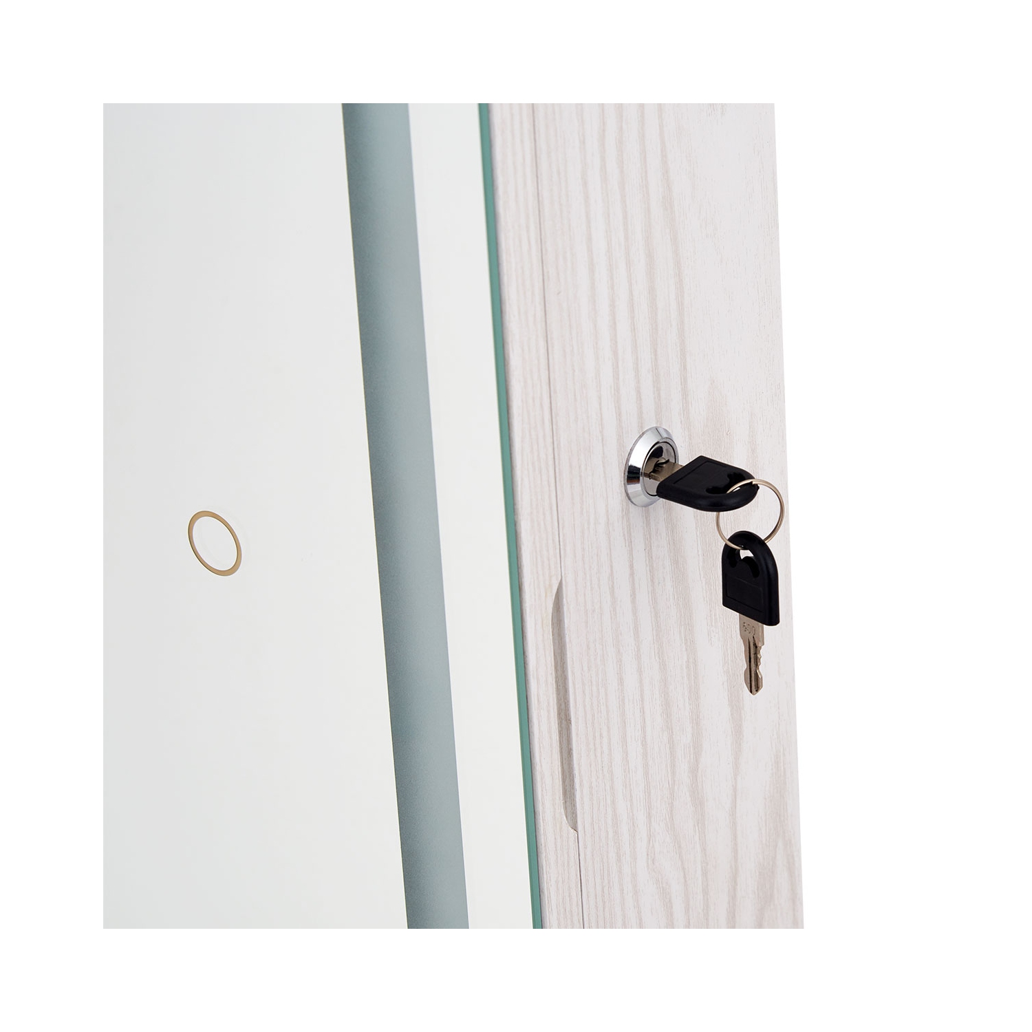 Casier de rangement à miroir pleine longueur pour armoire à bijoux verrouillable à DEL miroir de TopBuy