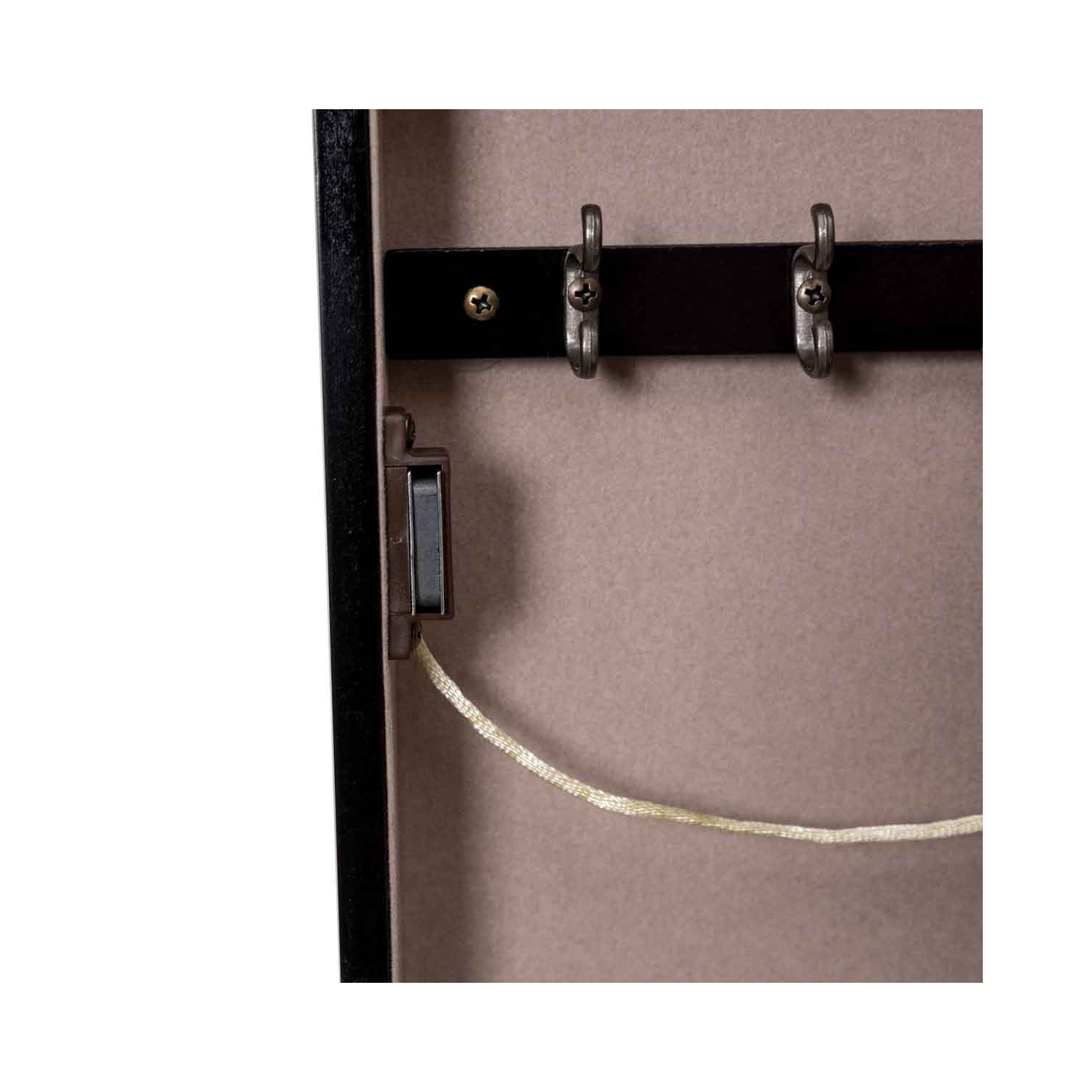 TopBuy – Armoire à 5 tiroirs avec coffre à bijoux, miroir et portes battantes