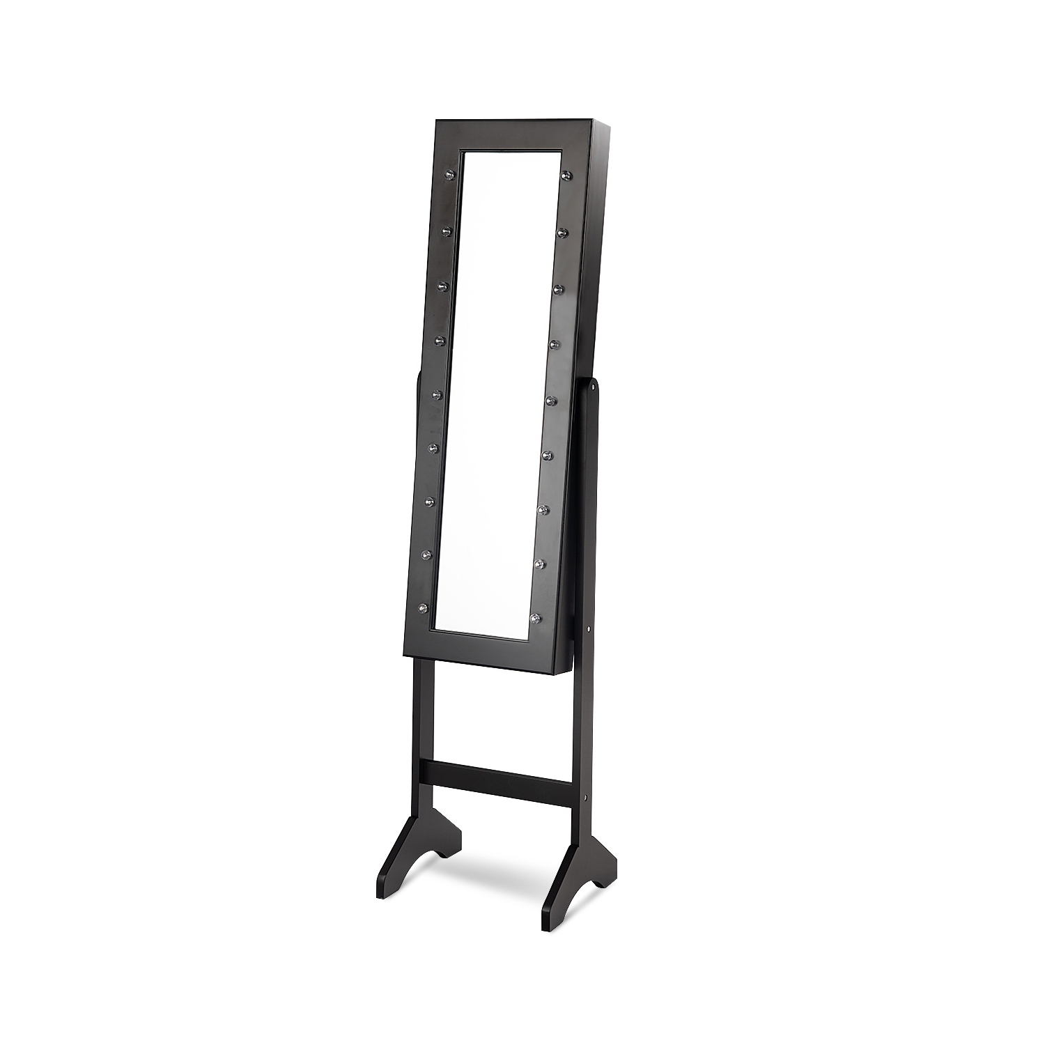 TopBuy – Armoire à bijoux avec éclairage à DEL miroir, armoire à dessus autoportant pour dessus de commode