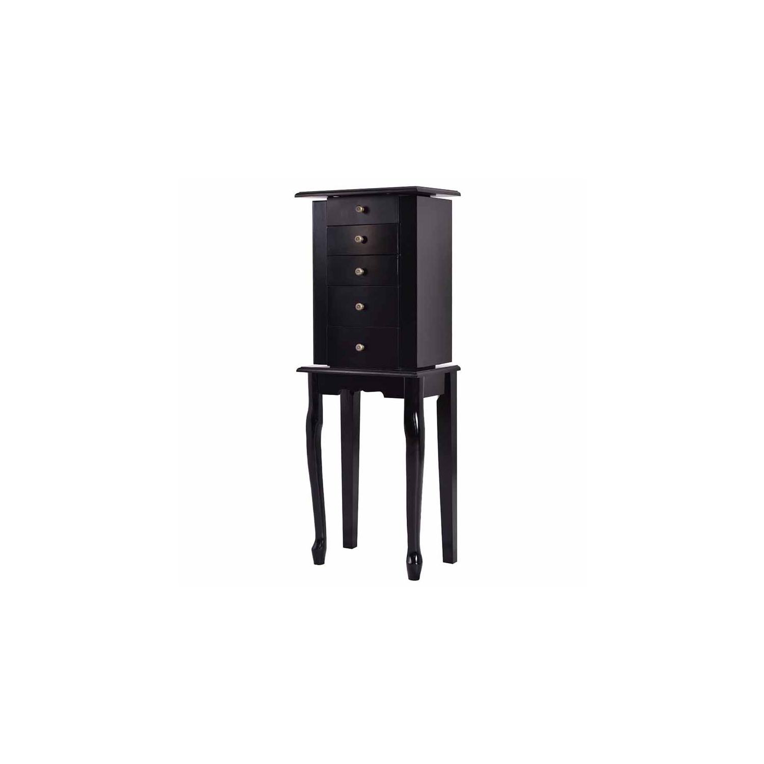 TopBuy – Armoire à bijoux avec armoire de rangement et coffre de rangement debout avec miroir