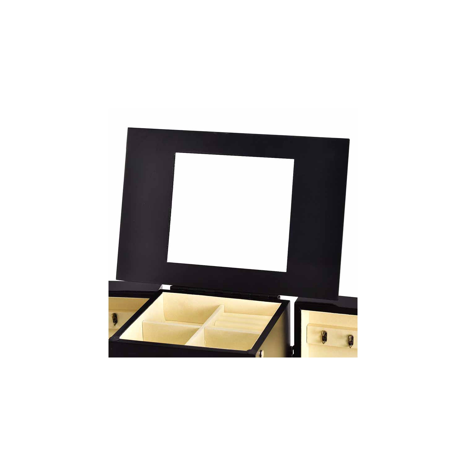 TopBuy – Armoire à bijoux avec armoire de rangement et coffre de rangement debout avec miroir