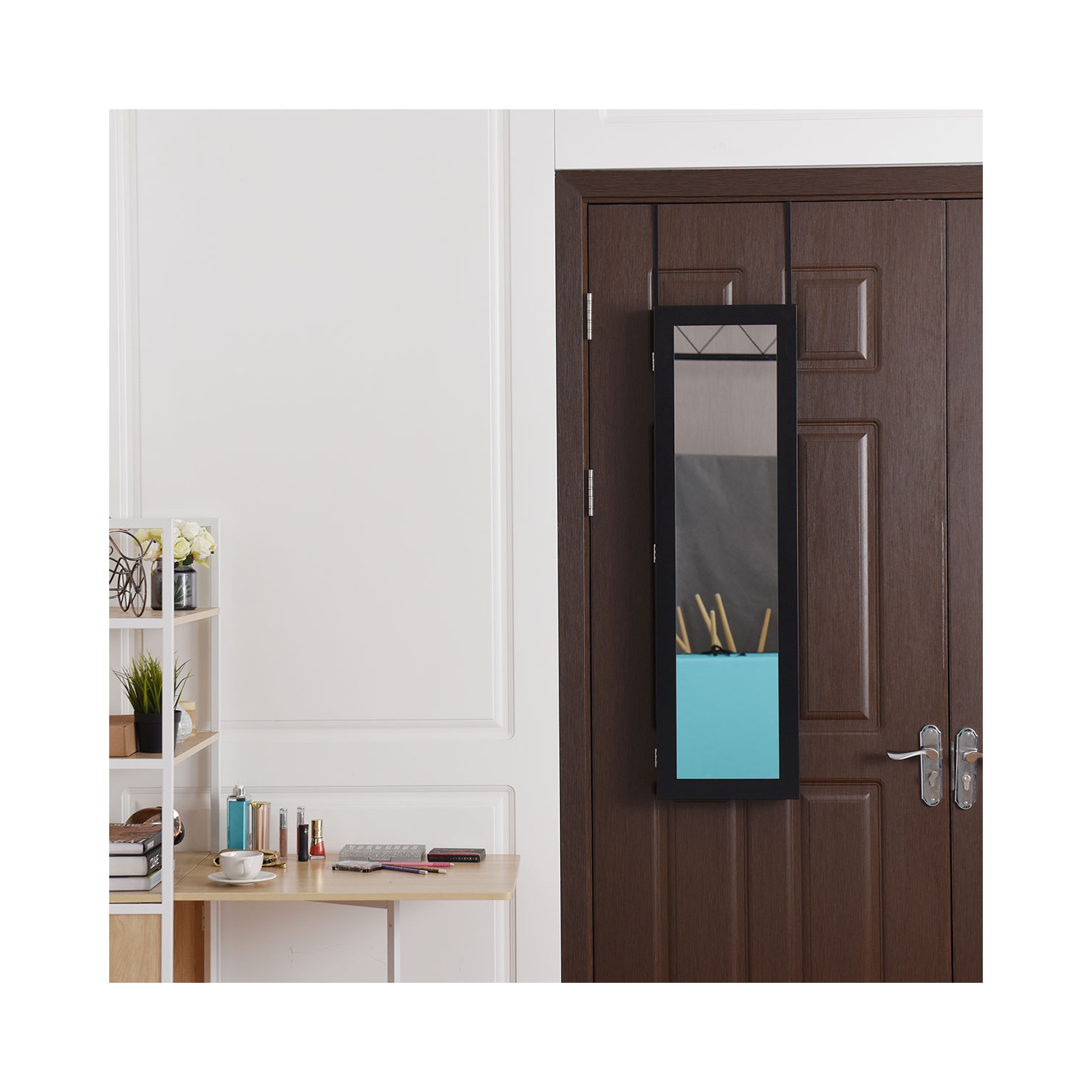 Armoire à bijoux avec porte murale miroir de TopBuy pour meuble de rangement debout pour salle de bain