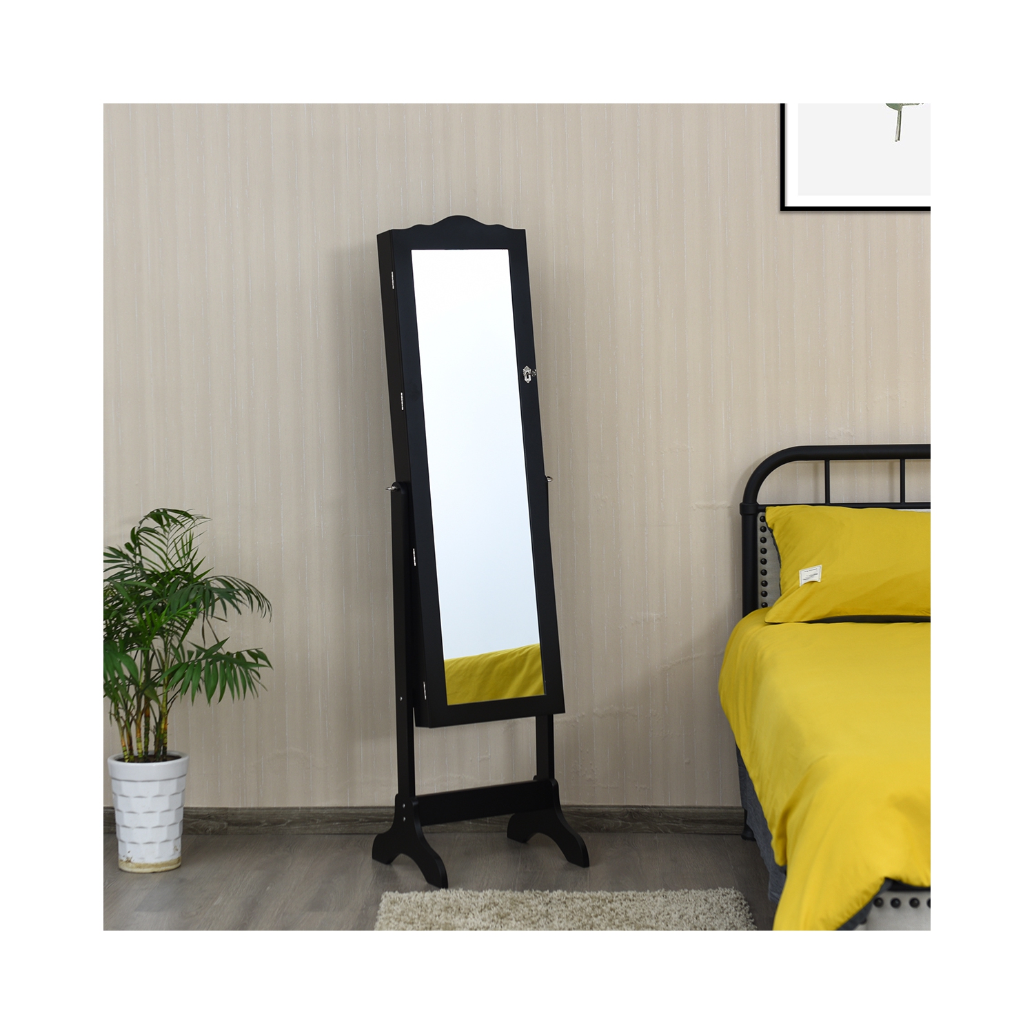 Armoire à bijoux verrouillable avec miroir de TopBuy, miroir pour dessus de commode avec boîte de rangement