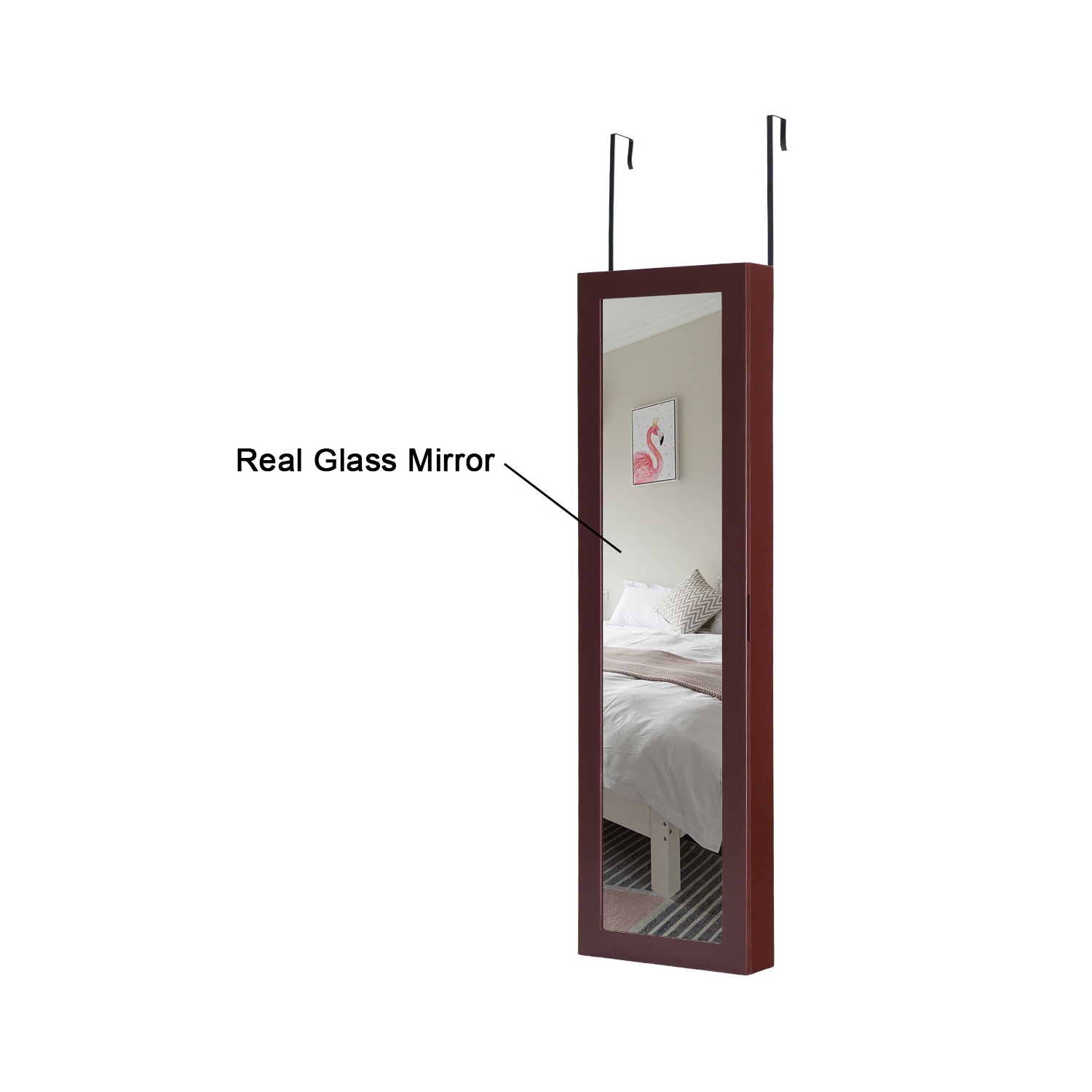 Armoire à bijoux avec porte murale miroir de TopBuy pour meuble de rangement debout pour salle de bain