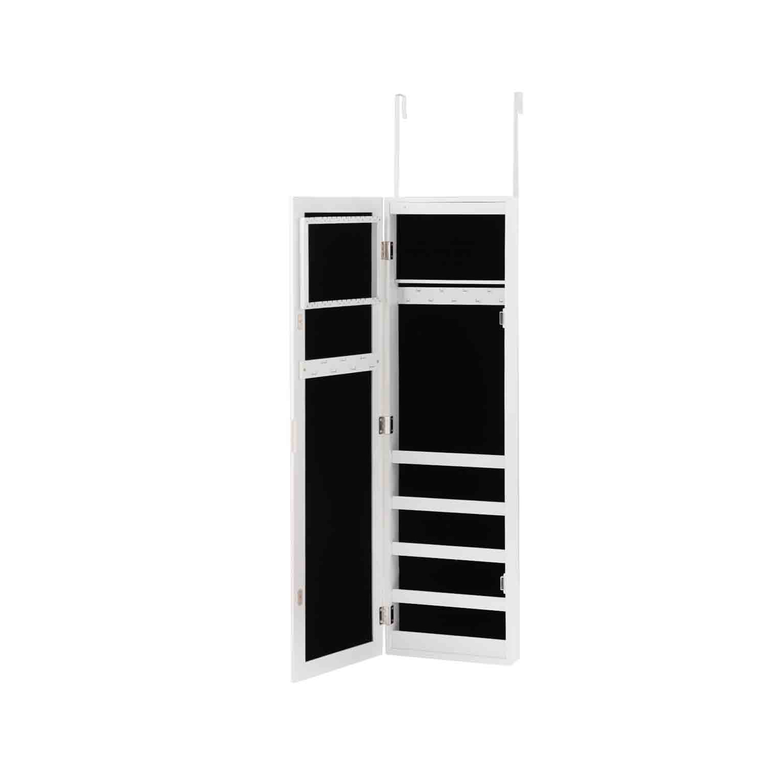 TopBuy – Armoire à bijoux à DEL avec rangement pour armoire debout avec miroir pleine grandeur à bord fin