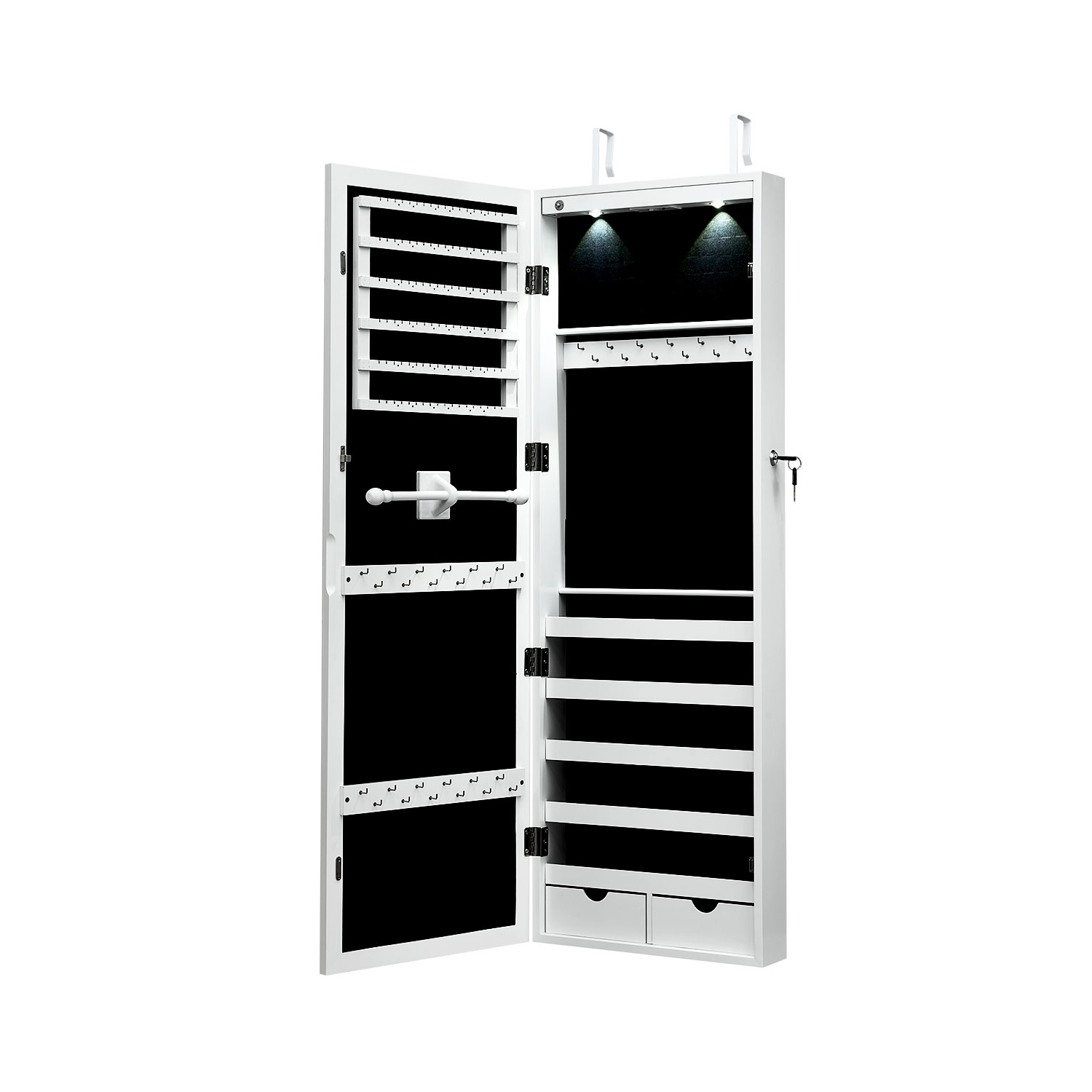 Armoire murale verrouillable avec miroir pour bijoux et éclairage à DEL de TopBuy