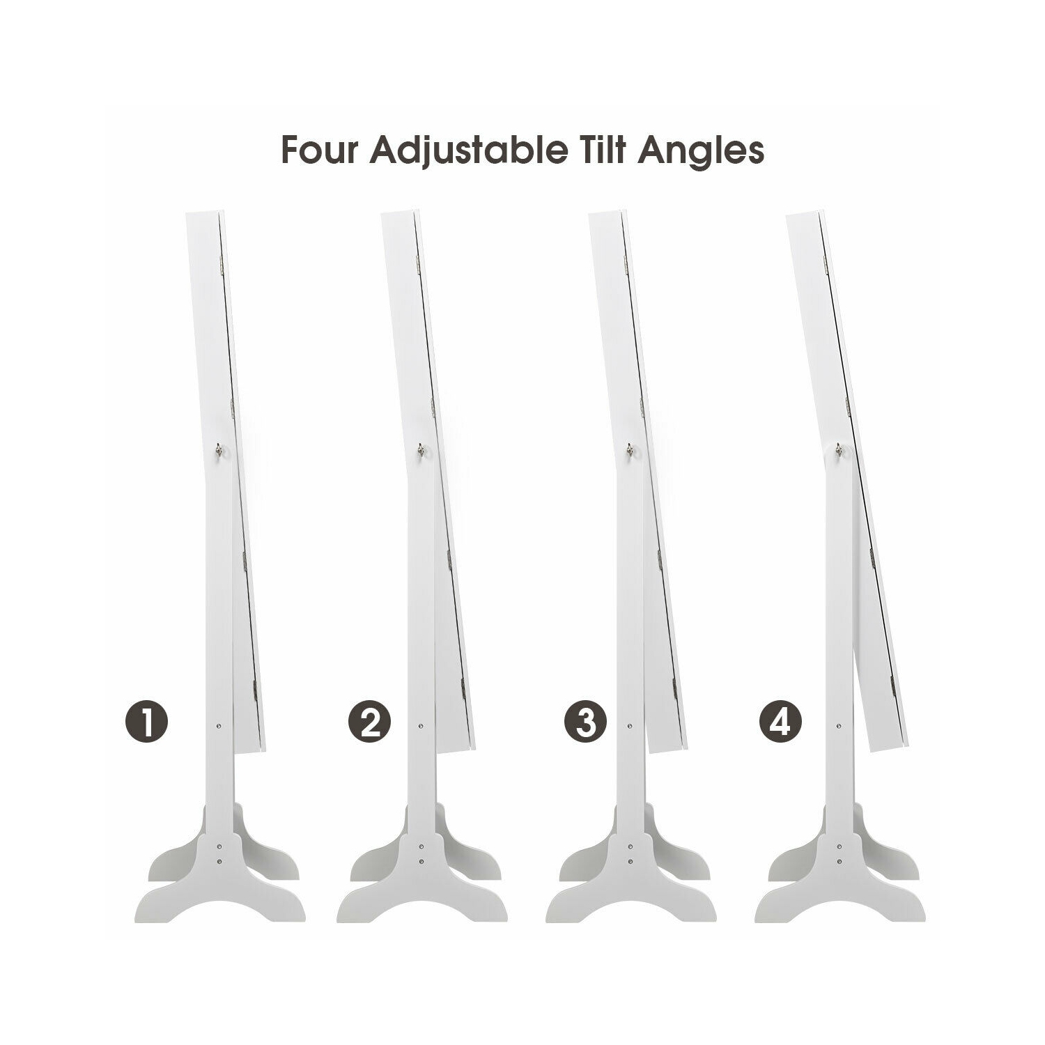 TopBuy – Armoire à bijoux verrouillable avec armoire de rangement et éclairage à DEL, blanc