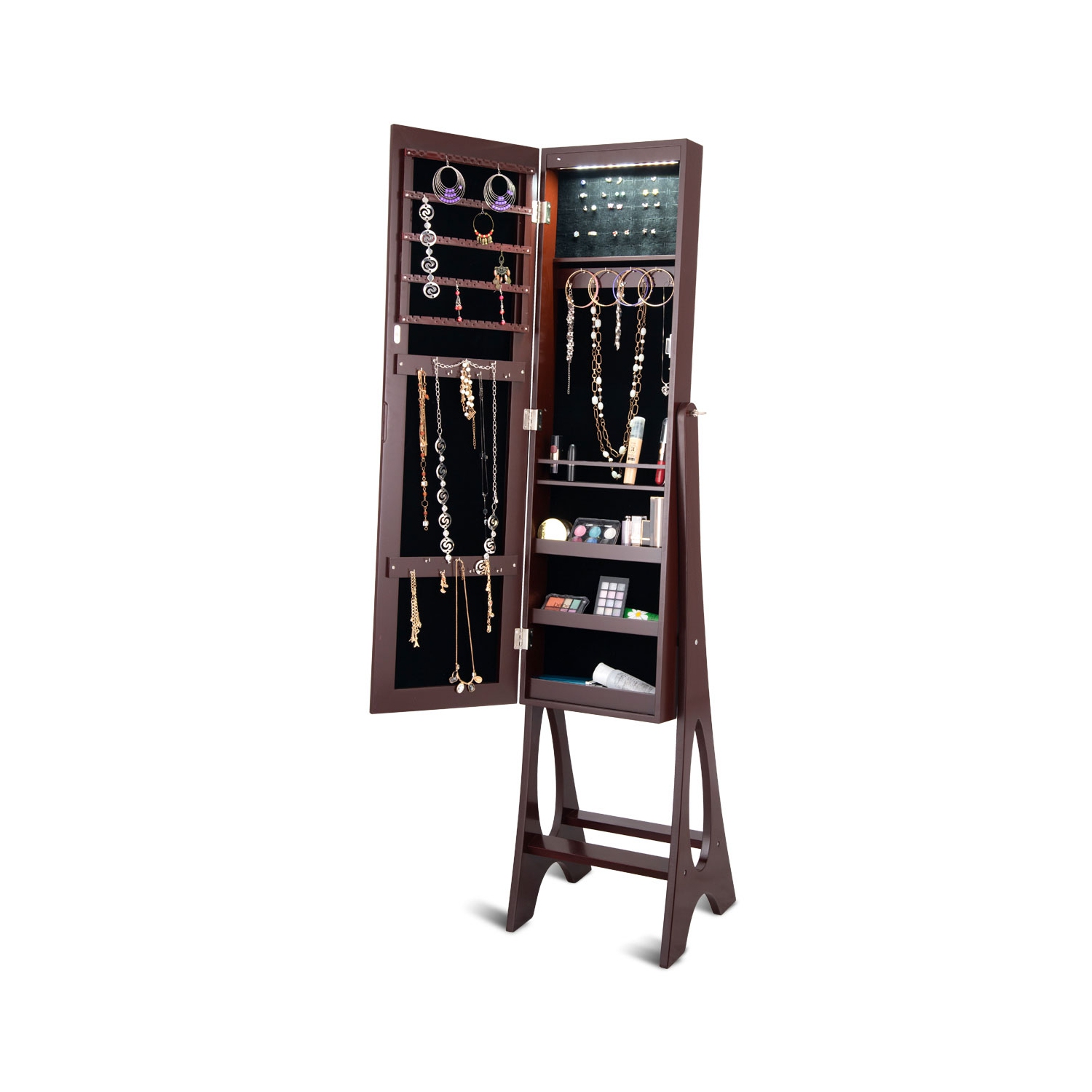 Armoire à bijoux miroir à DEL de TopBuy avec armoire pour dessus de commode autonome