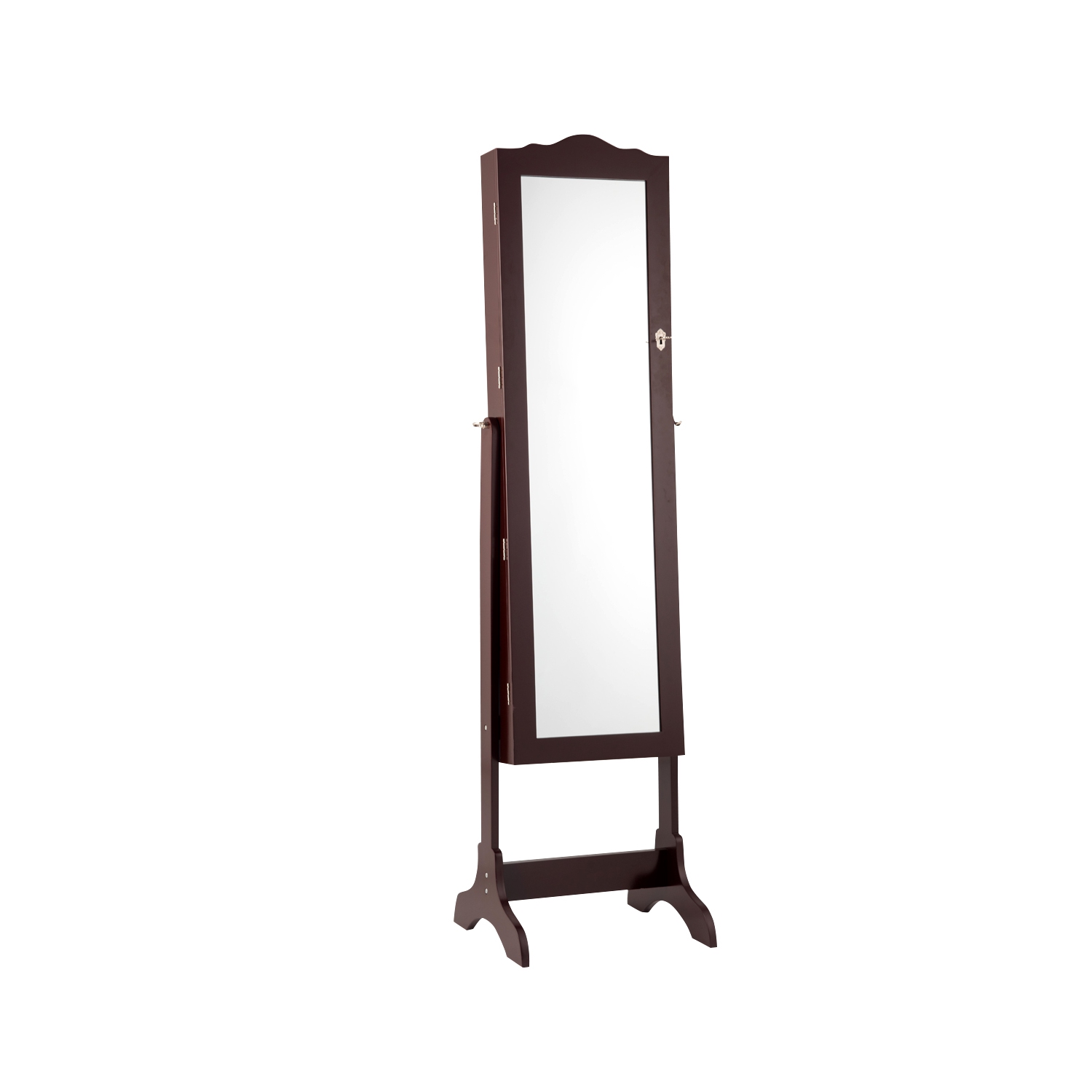 TopBuy – Boîte à bijoux avec armoire à bijoux et miroir pleine longueur et 14 pièces de café à DEL