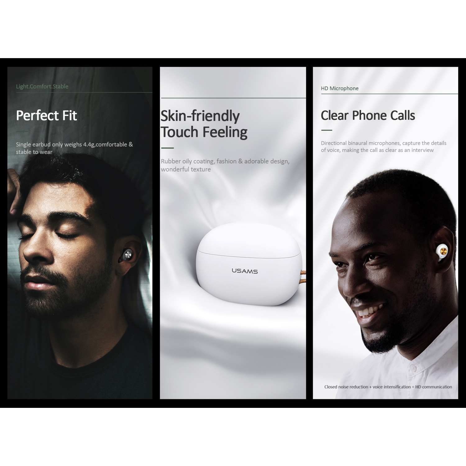 Véritables écouteurs sans fil Bluetooth 5.0 compatibles avec Android, Apple Airpod, PC. Commandes tactiles, son de basse super stéréo, durée de