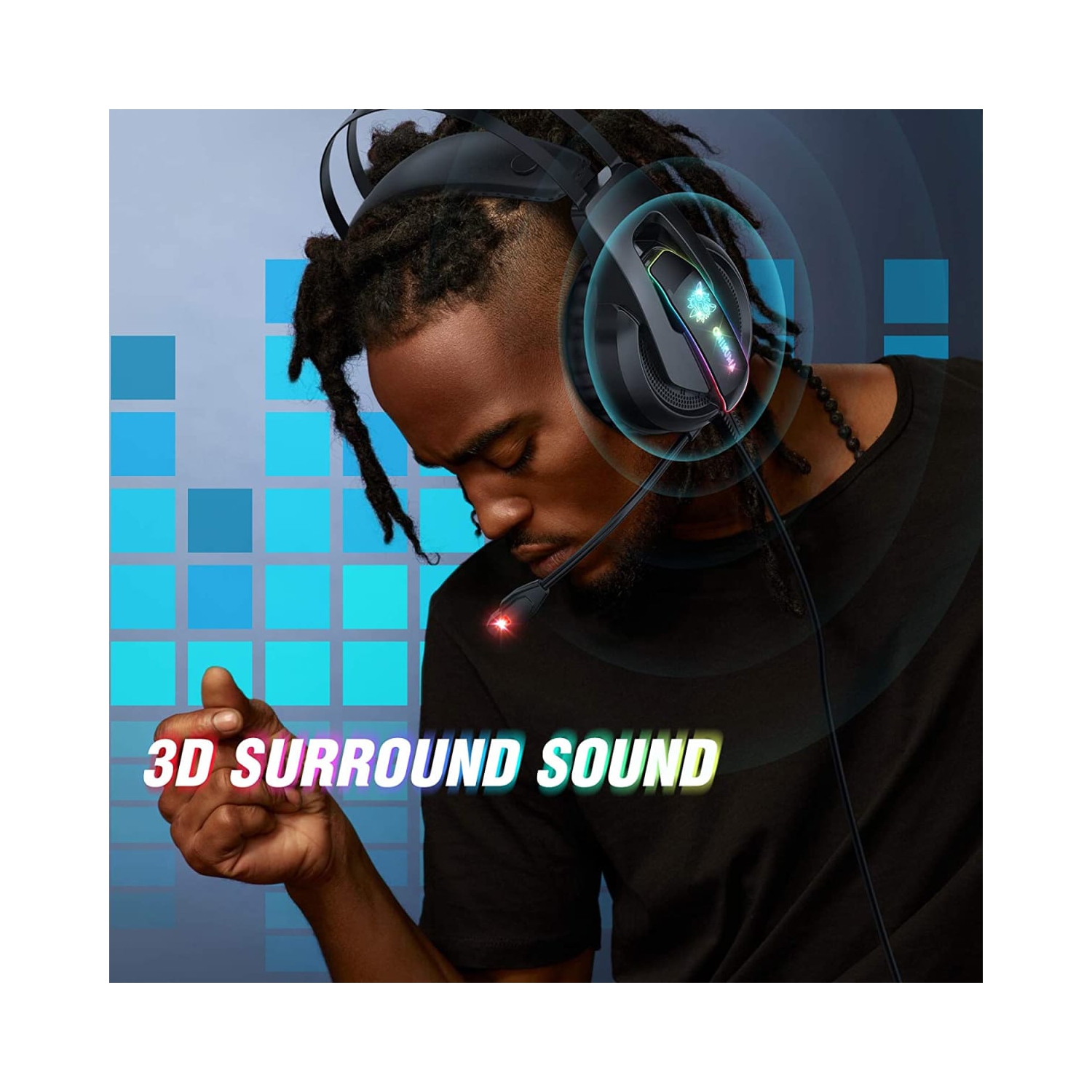 Casque de jeu stéréo WINGOMART K16 avec micro et casque d'écoute DEL 3,5 mm pour PC Gamer Xbox One, PS5, PS4, PC, casque de jeu pour Nintendo