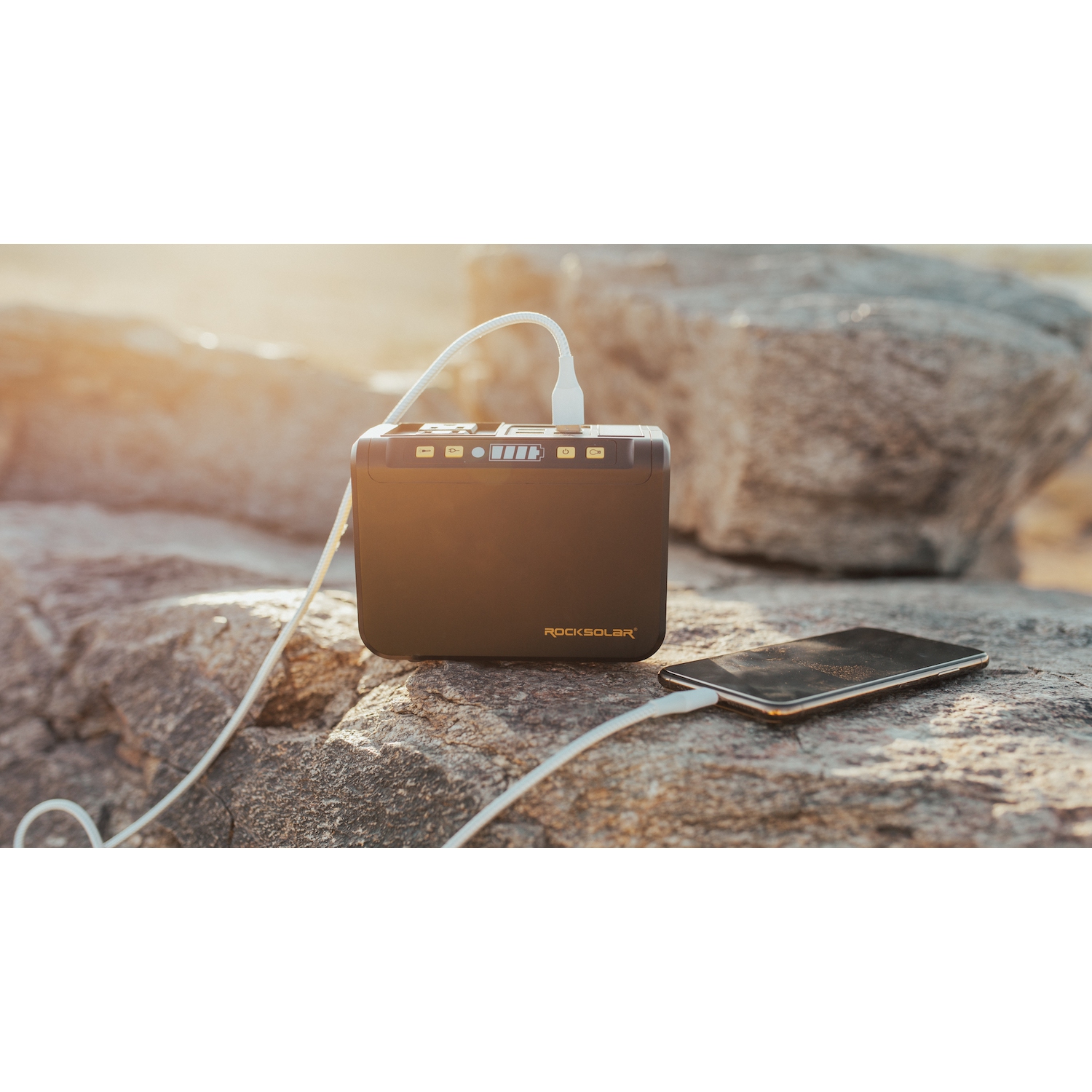 ROCKSOLAR Power Station with Solar Panel - RS81 80W Weekender Portable Power Generator Kit and 30W 12V Foldable Solar Panel