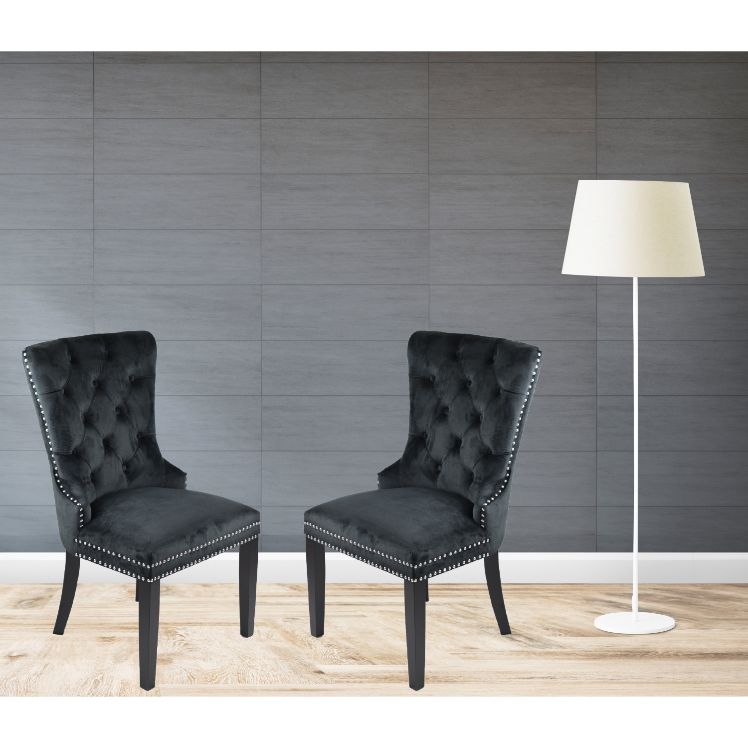 Madrid Black 5Pc Solid Wood Dining Set