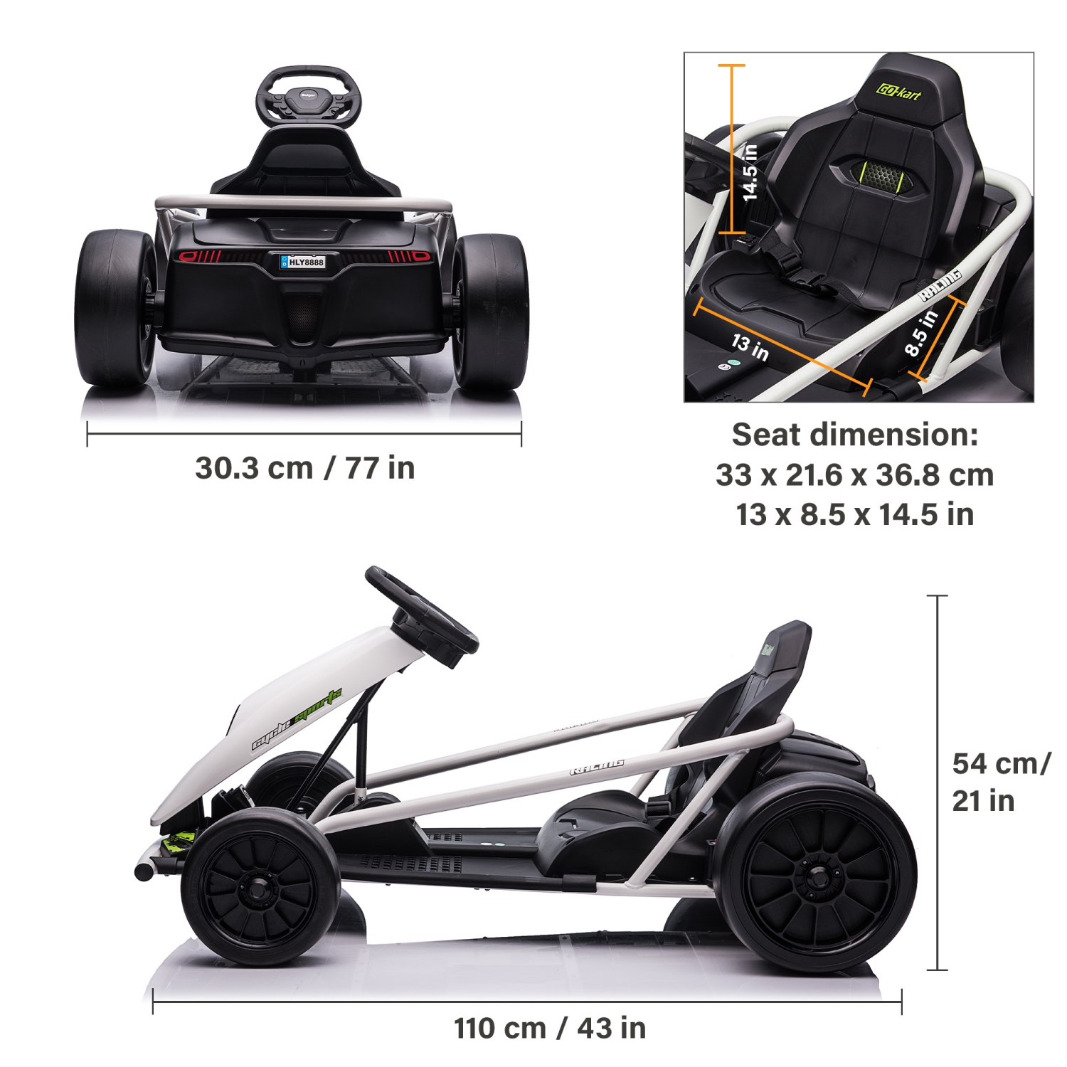 VOLTZ TOYS Electric GoKart, 24V Outdoor Racer Drifter Go Kart Drift Car for Kid and Adult, Upgraded Design