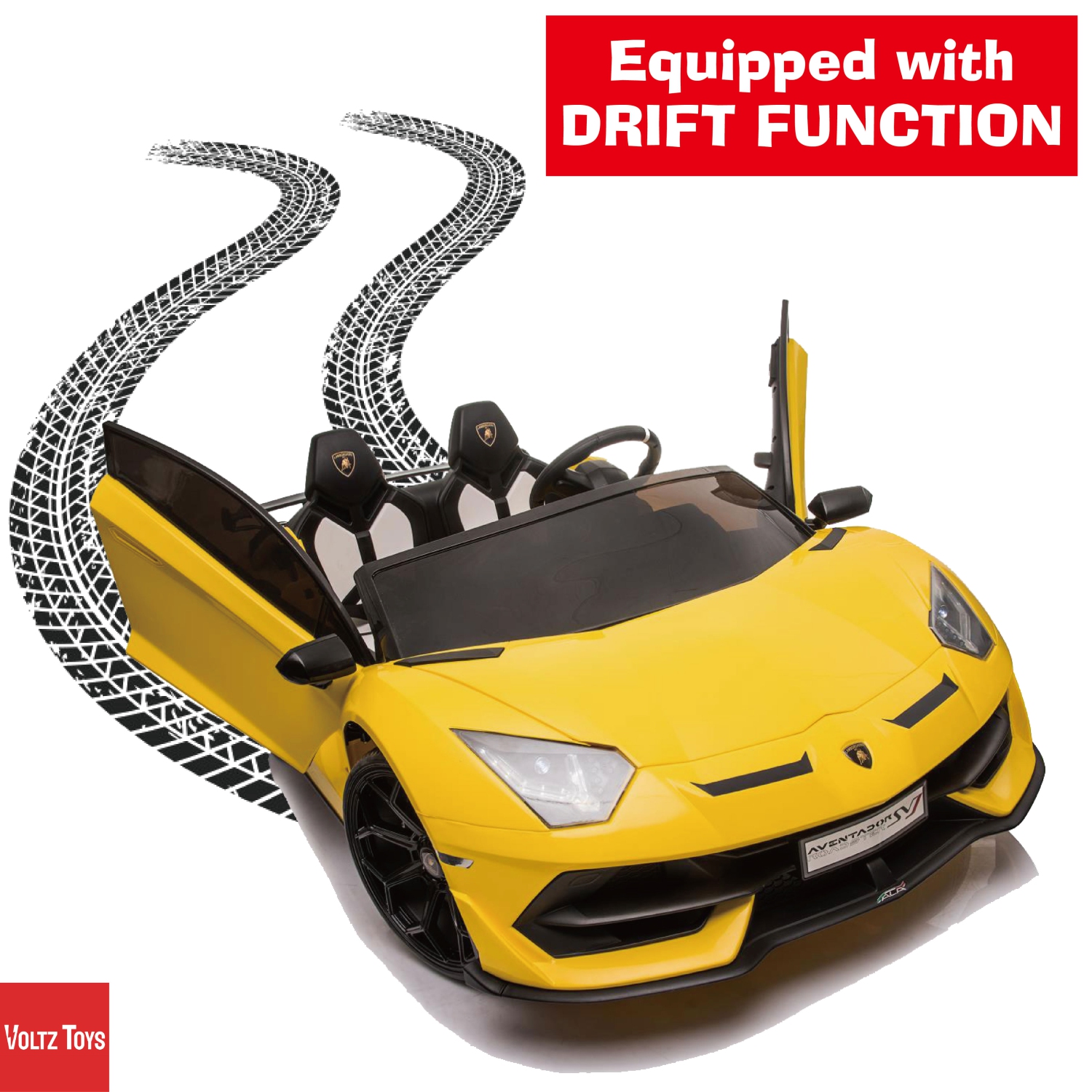 VOLTZ TOYS 2 Seater 24V Licensed Lamborghini Aventador SVJ 24V Drifter Electric Kids' Ride-On Car with Parental Remote Control and DRIFT FUNCTION