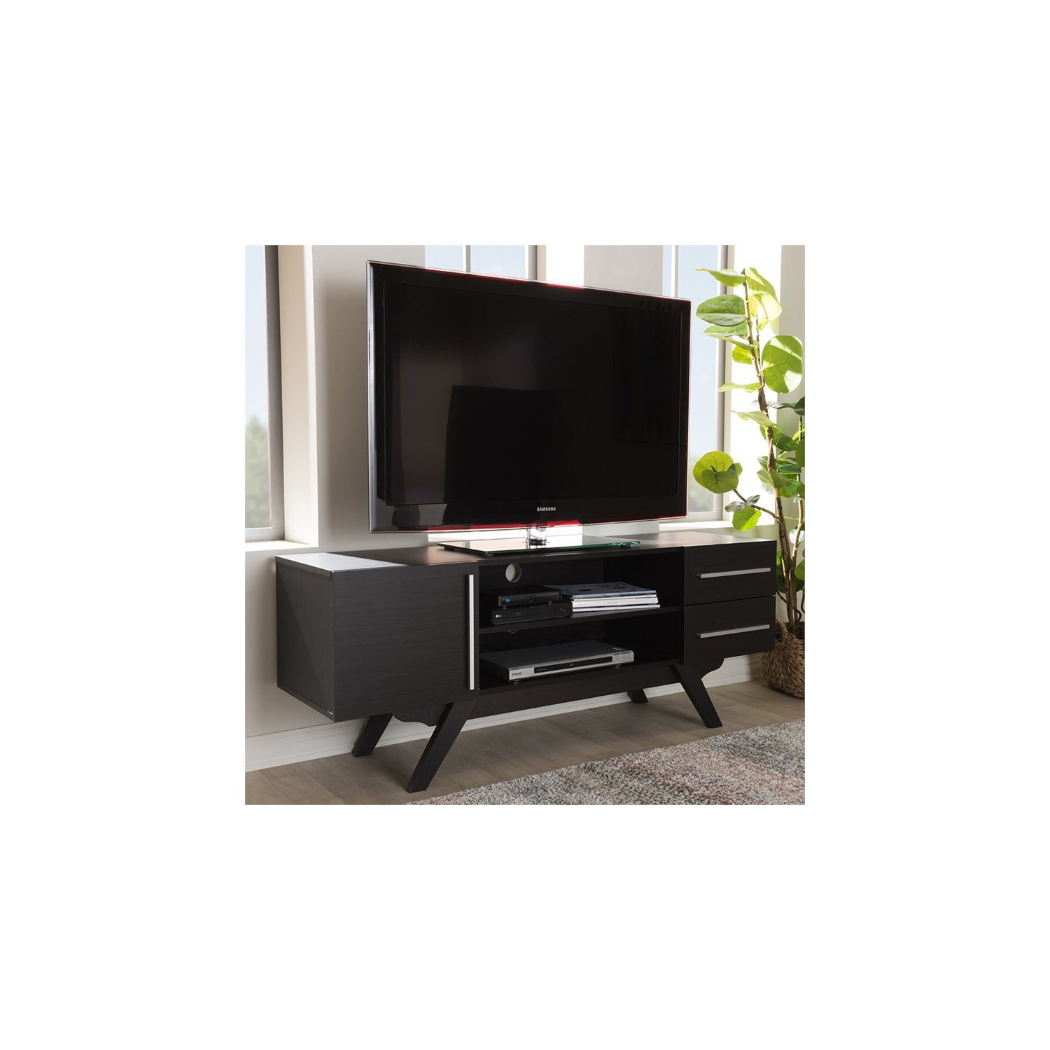 Bowery Hill 60" TV Stand in Dark Brown