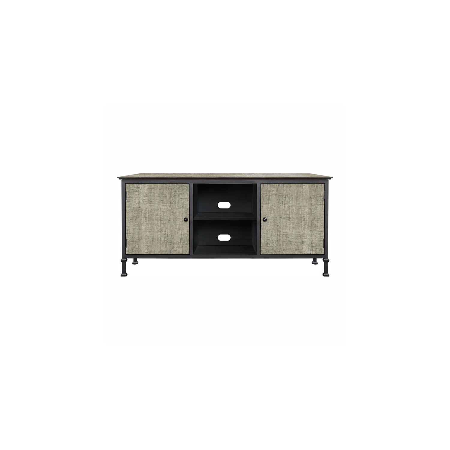 Furniture of America Ronda Industrial Wood Storage 60-Inch TV Stand in Gray