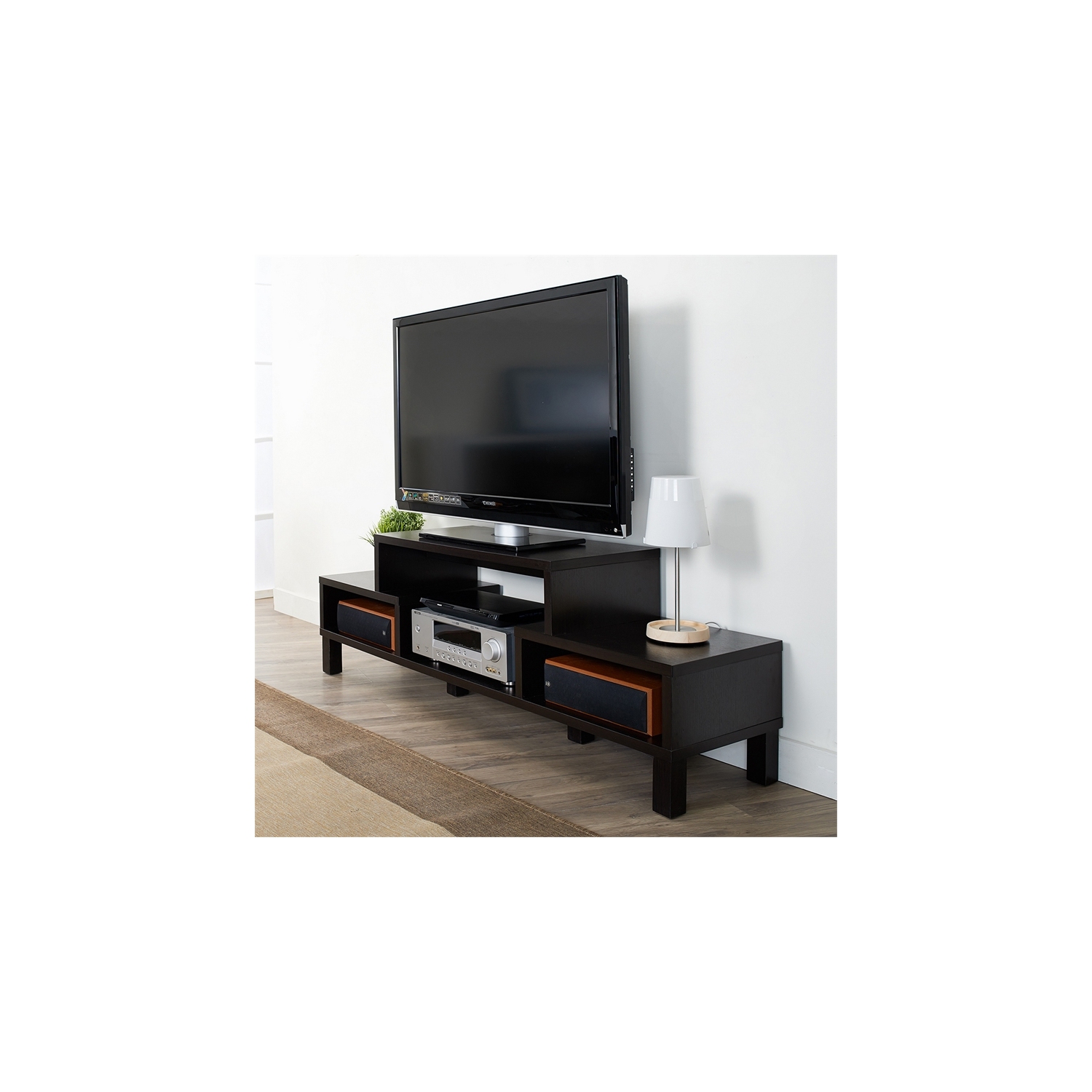 Bowery Hill Modern Wood TV Stand for TVs up to 60'' in Black