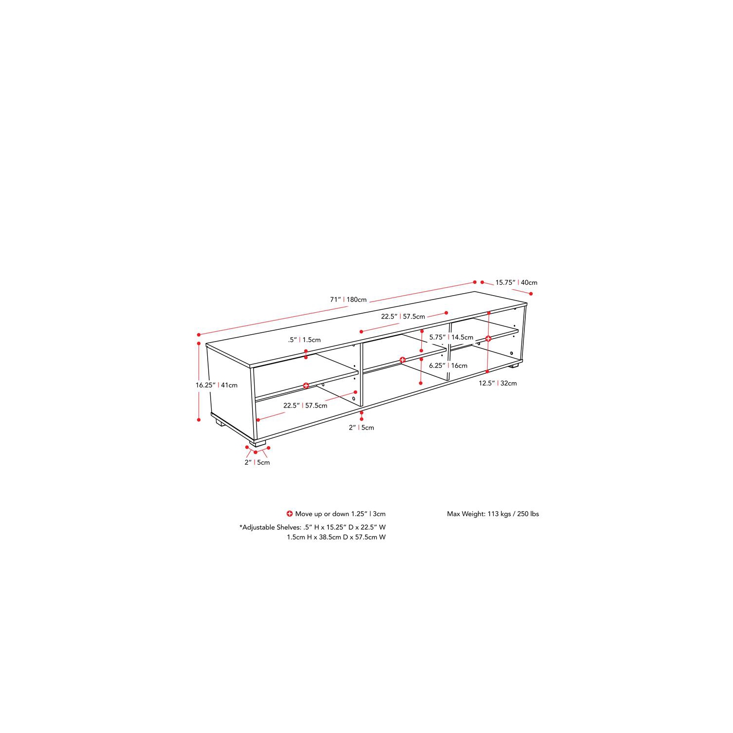 CorLiving Hollywood White Wood TV Stand for TV's up to 85"