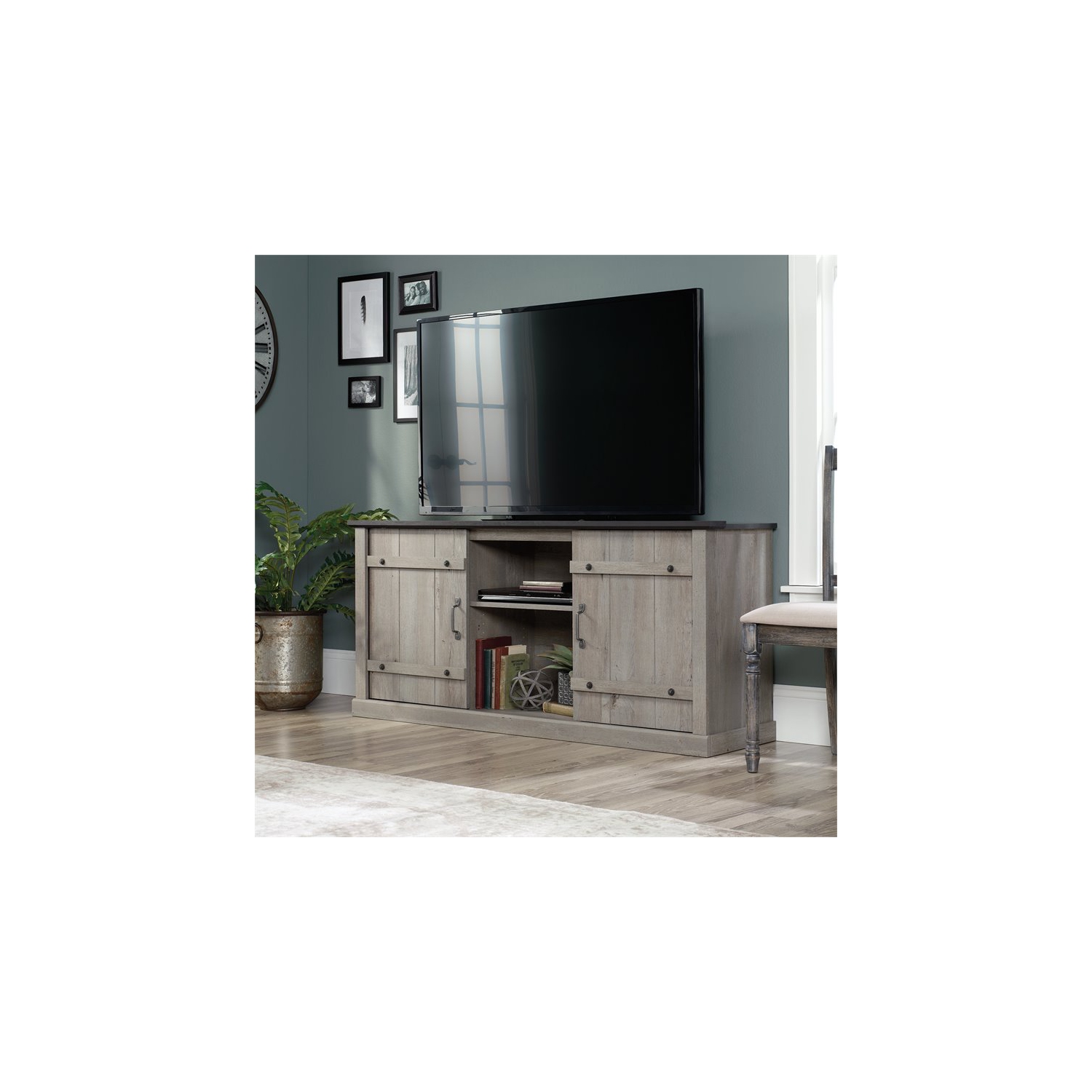 Sauder Engineered Wood TV Stand For TVs Up To 70" in Mystic Oak