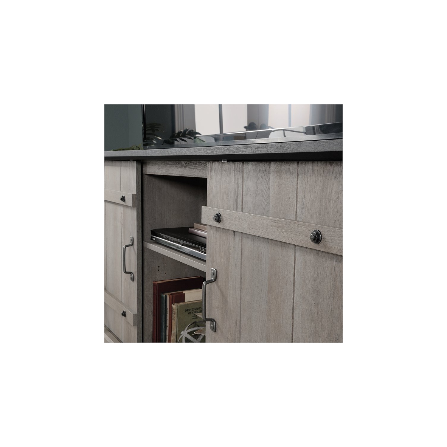 Sauder Engineered Wood TV Stand For TVs Up To 70" in Mystic Oak