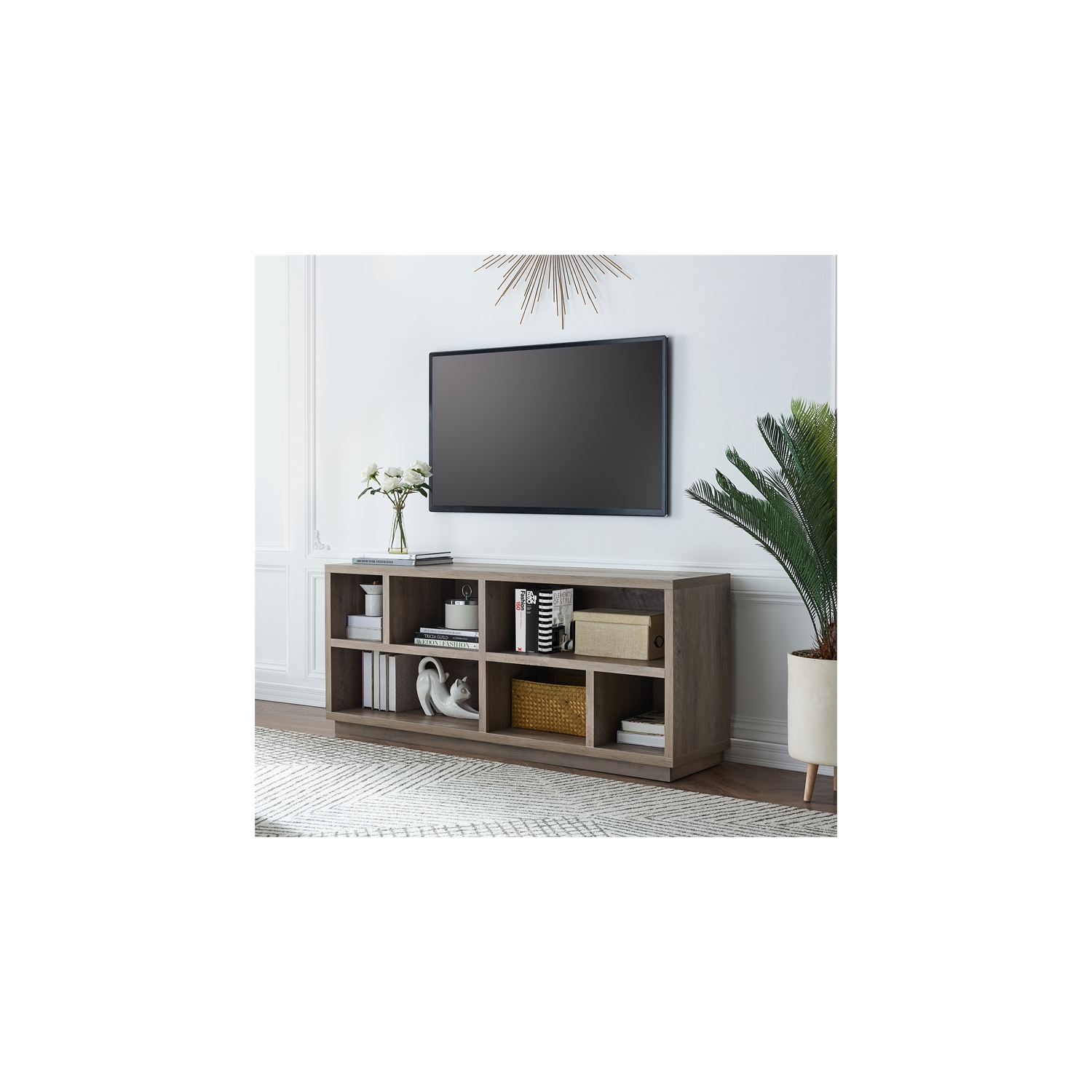Henn&Hart 58" Gray Oak TV Stand