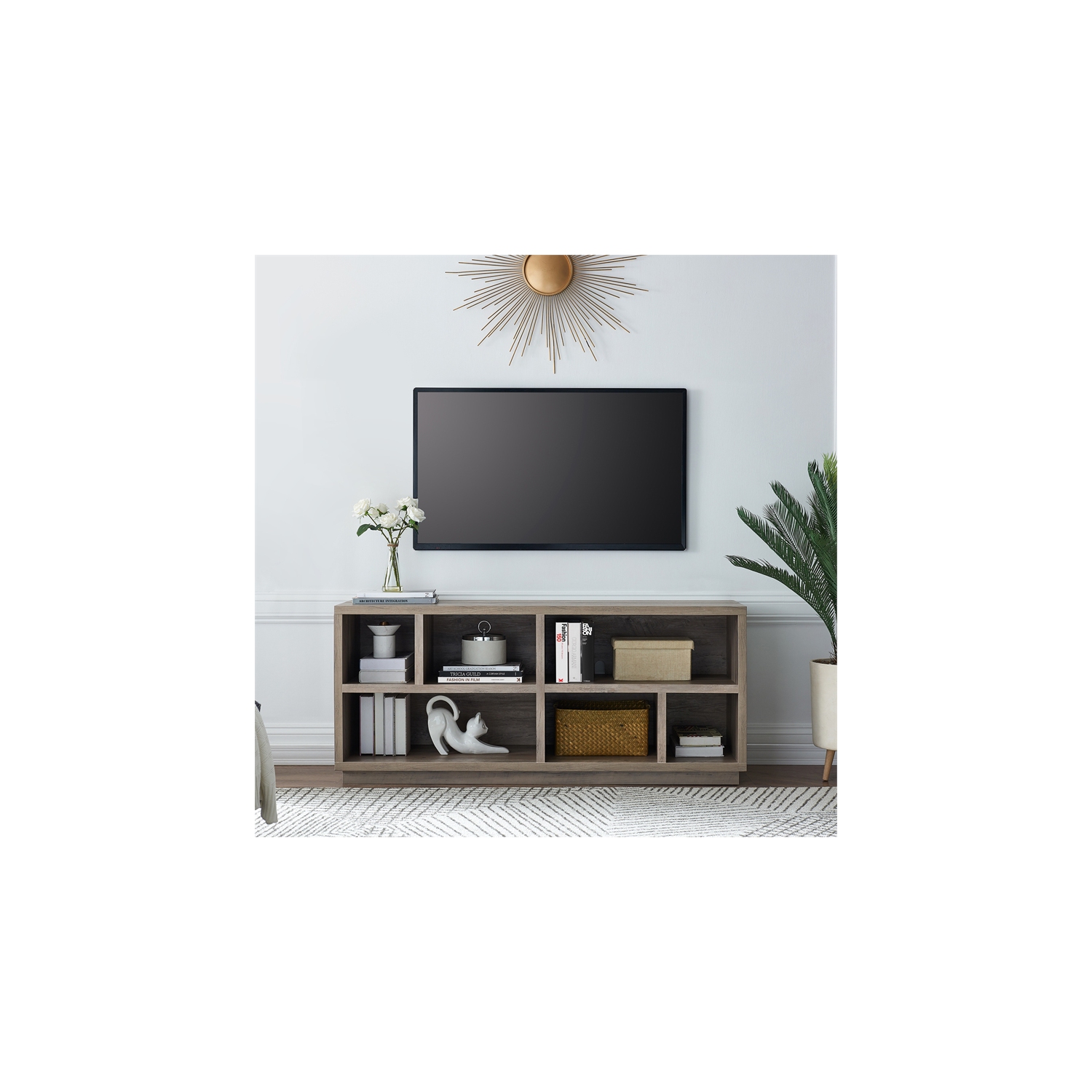 Henn&Hart 58" Gray Oak TV Stand