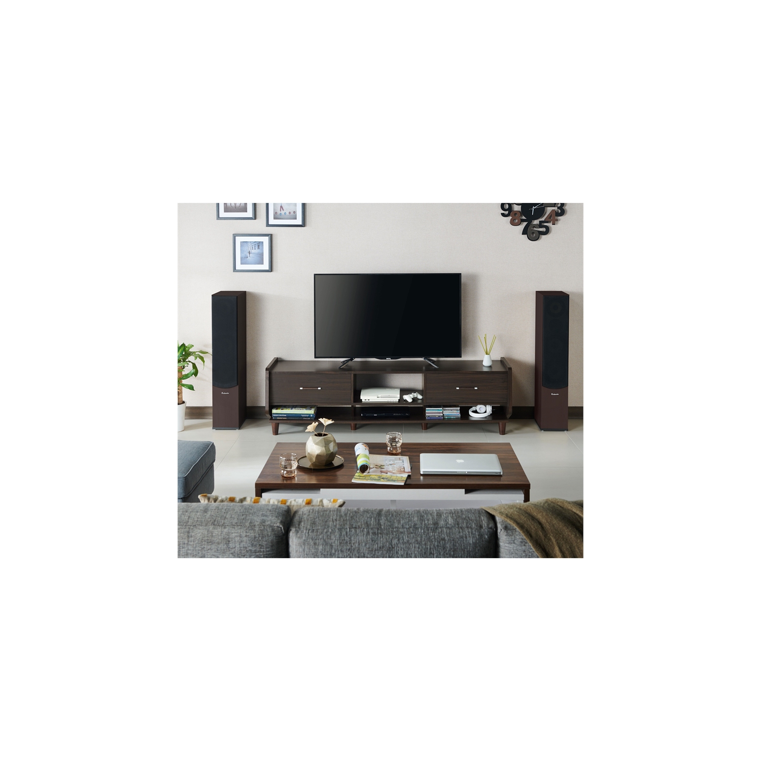 Furniture of America Waggoner Wood 70-Inch TV Stand in Brown Wenge