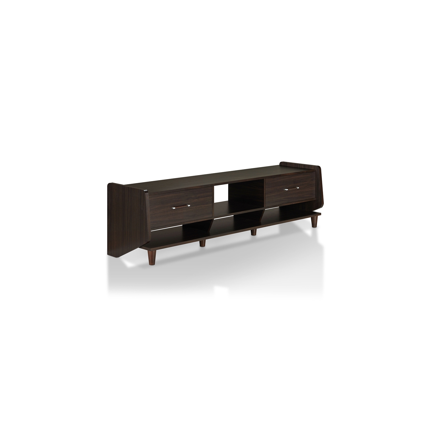 Furniture of America Waggoner Wood 70-Inch TV Stand in Brown Wenge