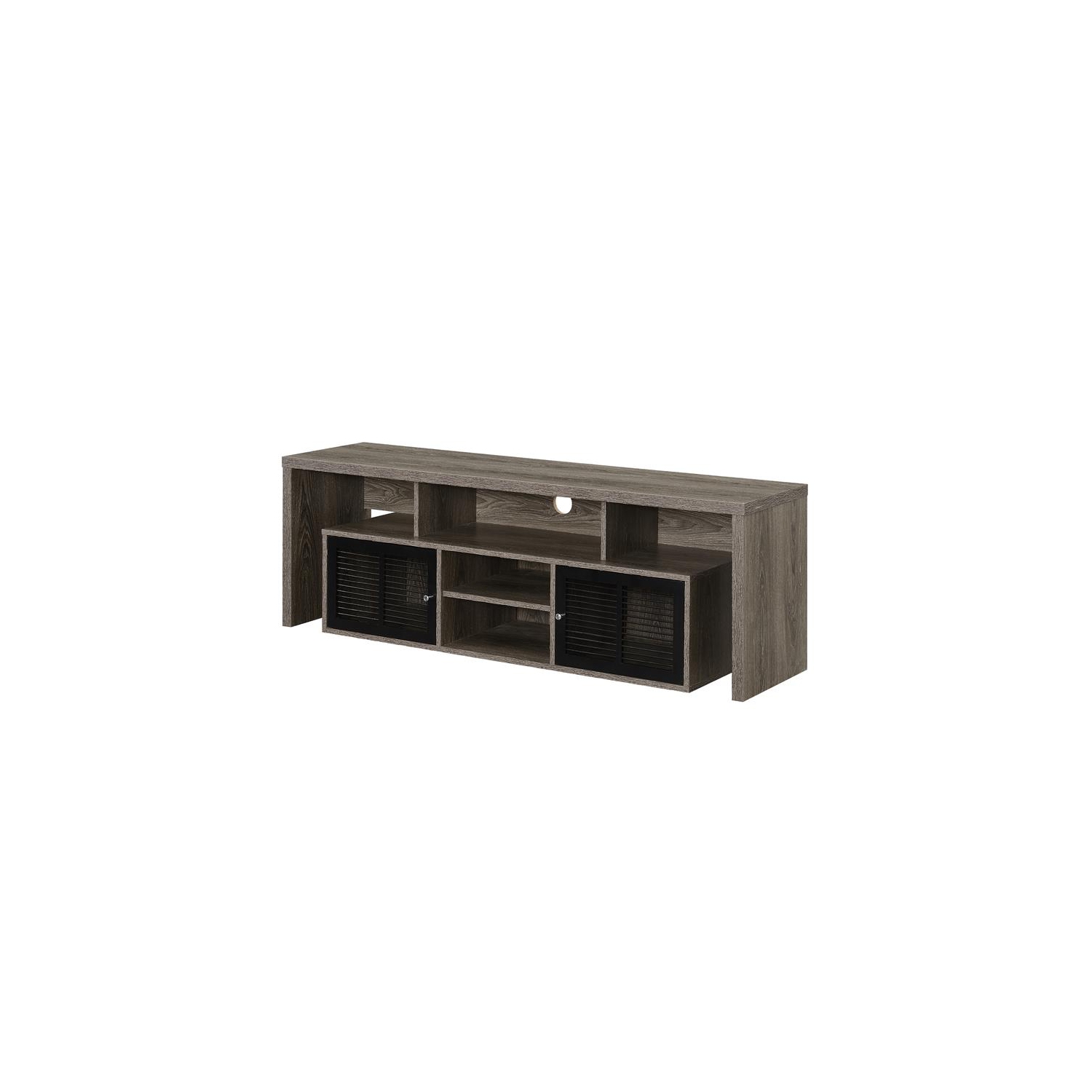 Lexington 60-inch TV Stand with Storage Cabinets and Shelves in Gray Wood Finish