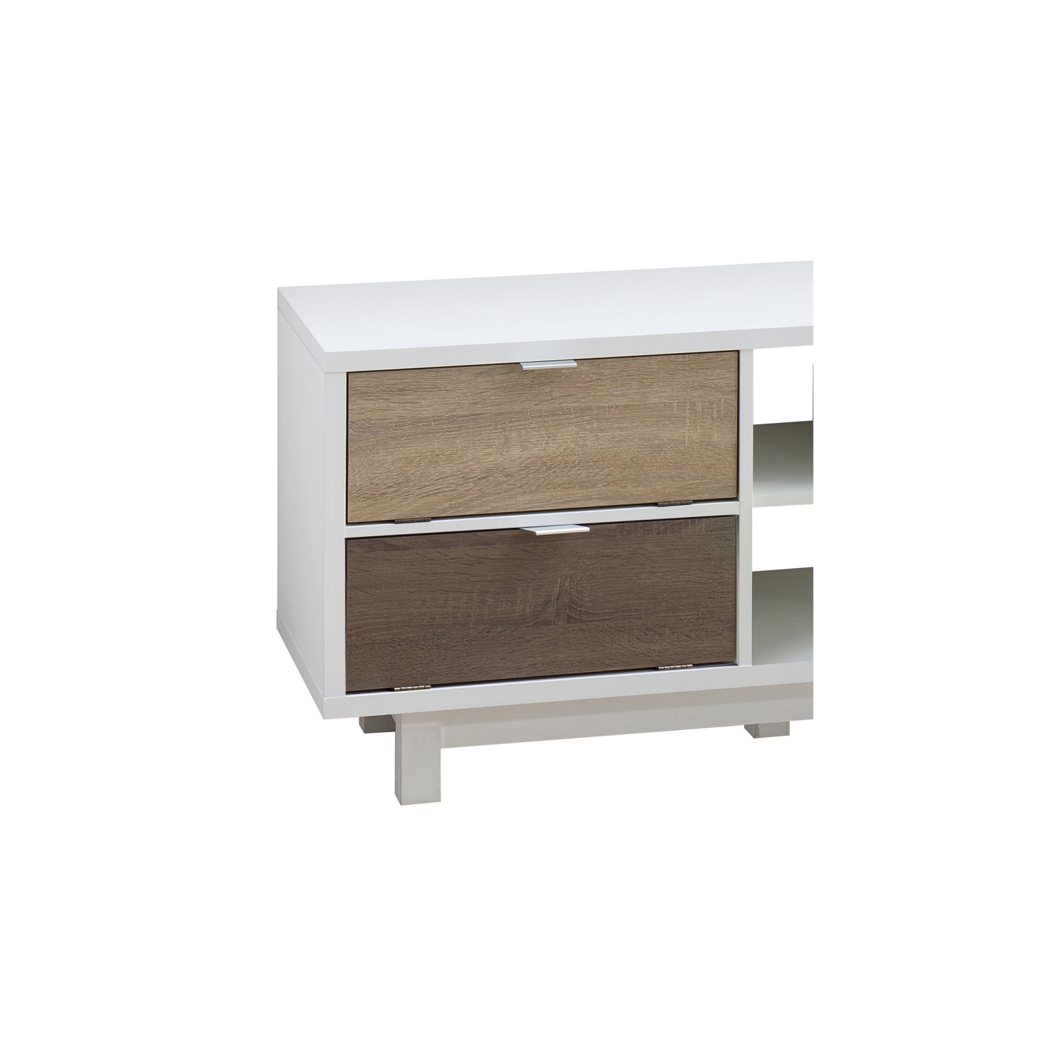 Meuble contemporain en bois pour téléviseur de 71 po Aaron de Furniture of America en blanc