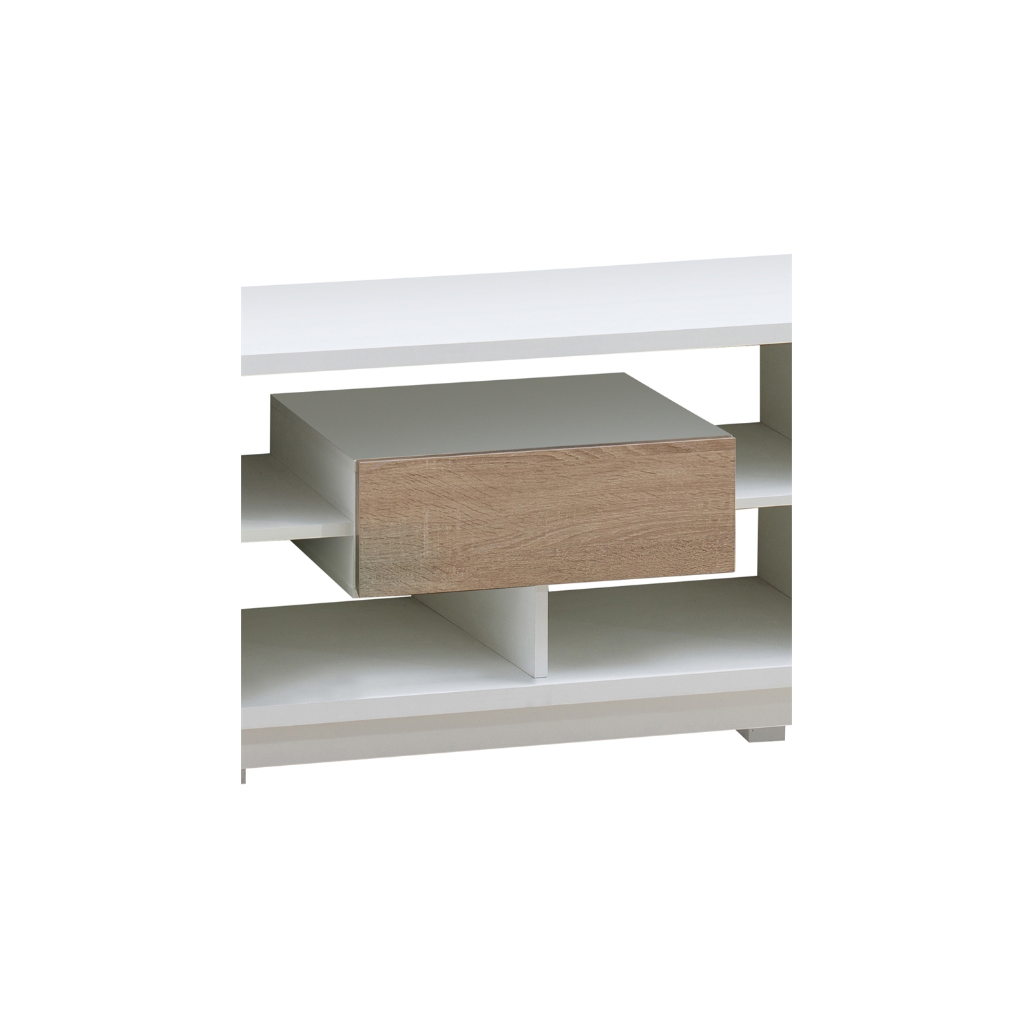 Meuble contemporain en bois pour téléviseur de 71 po Aaron de Furniture of America en blanc