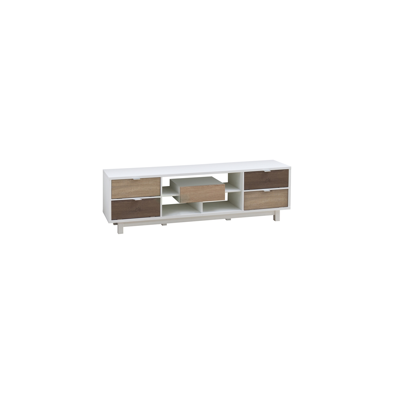 Meuble contemporain en bois pour téléviseur de 71 po Aaron de Furniture of America en blanc