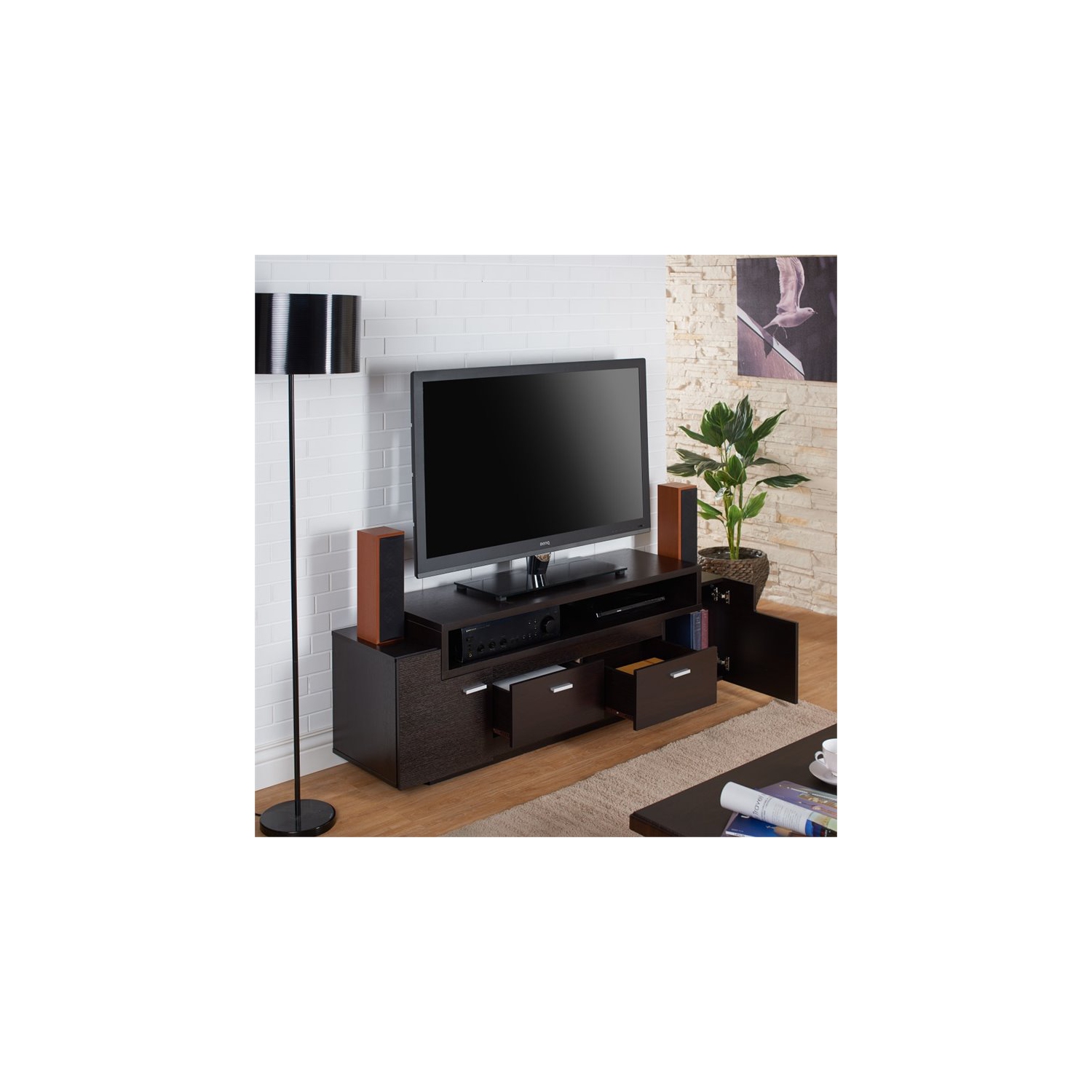 Bowery Hill 60" TV Stand in Cappuccino