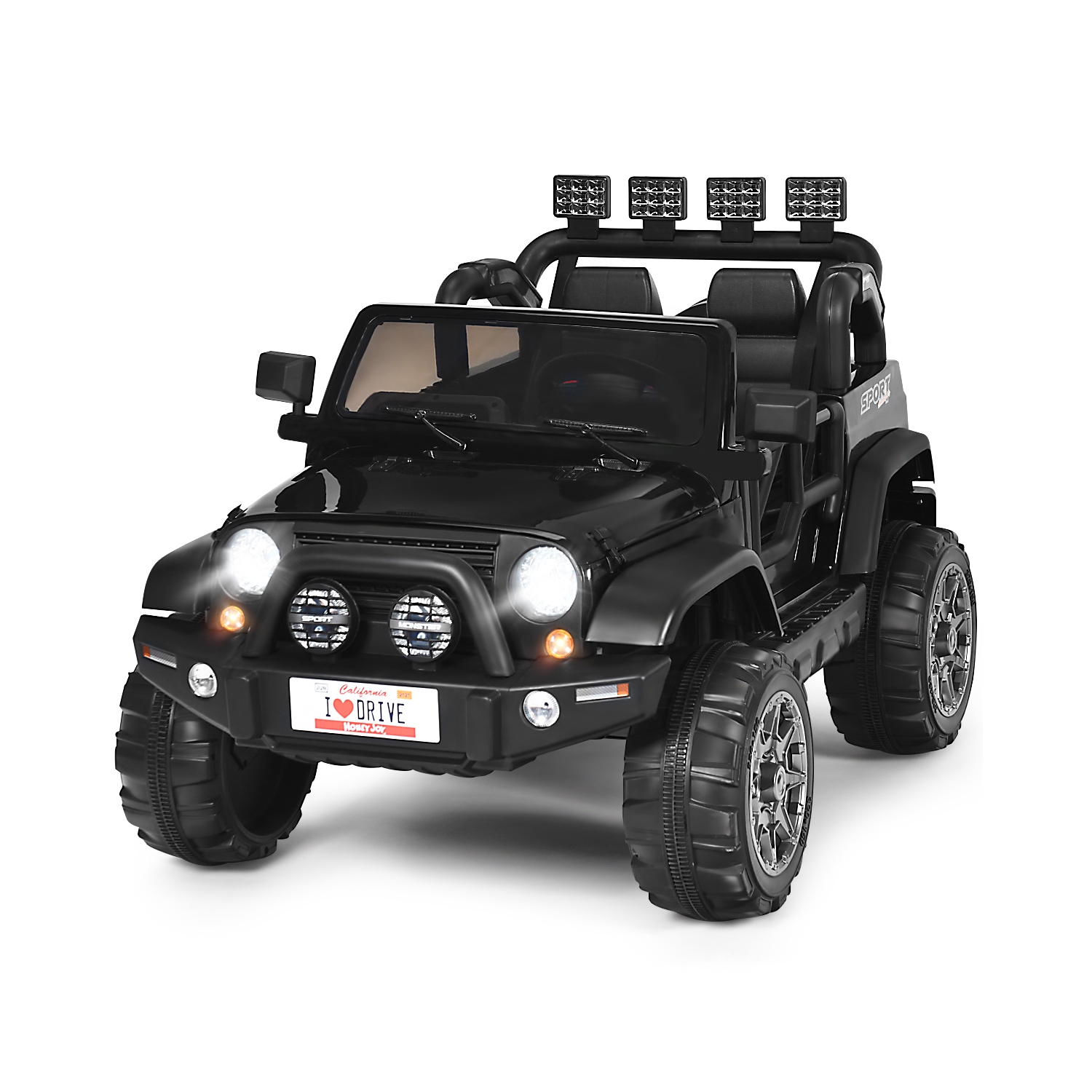 Topbuy 12V Electric Kids Ride On Truck Toys 2 Seater Jeep Car With Remote Control