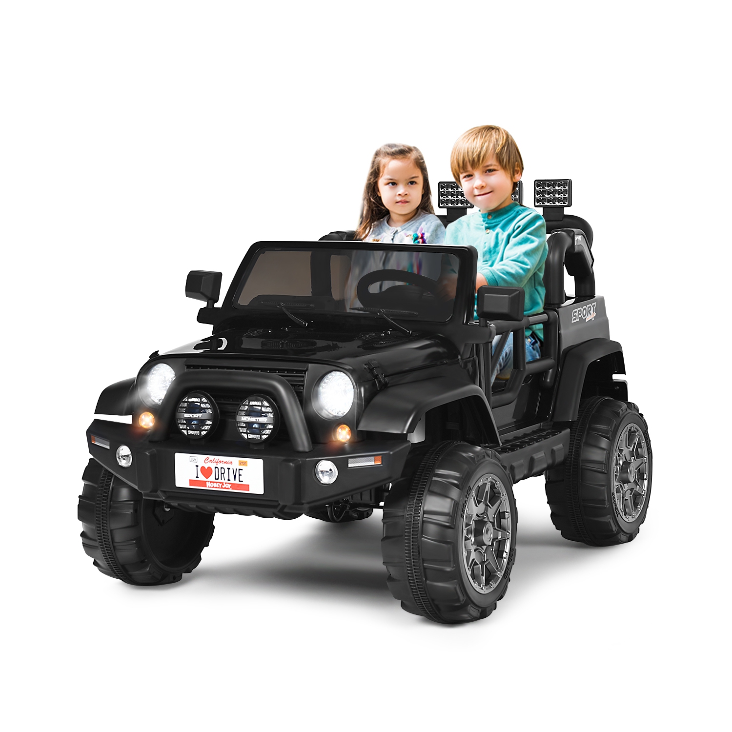 Topbuy 12V Electric Kids Ride On Truck Toys 2 Seater Jeep Car With Remote Control
