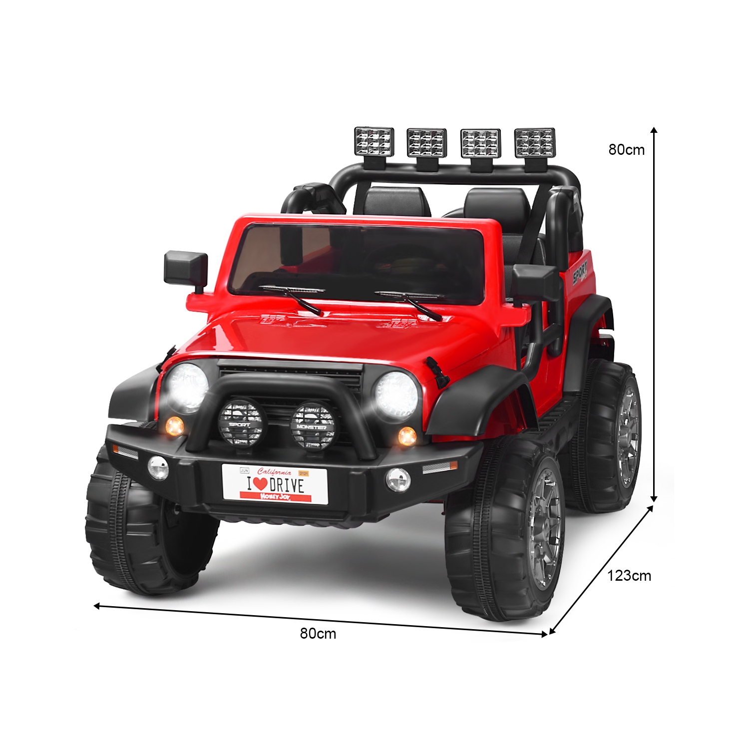 Topbuy 12V Electric Kids Ride On Truck Toys 2 Seater Jeep Car With Remote Control