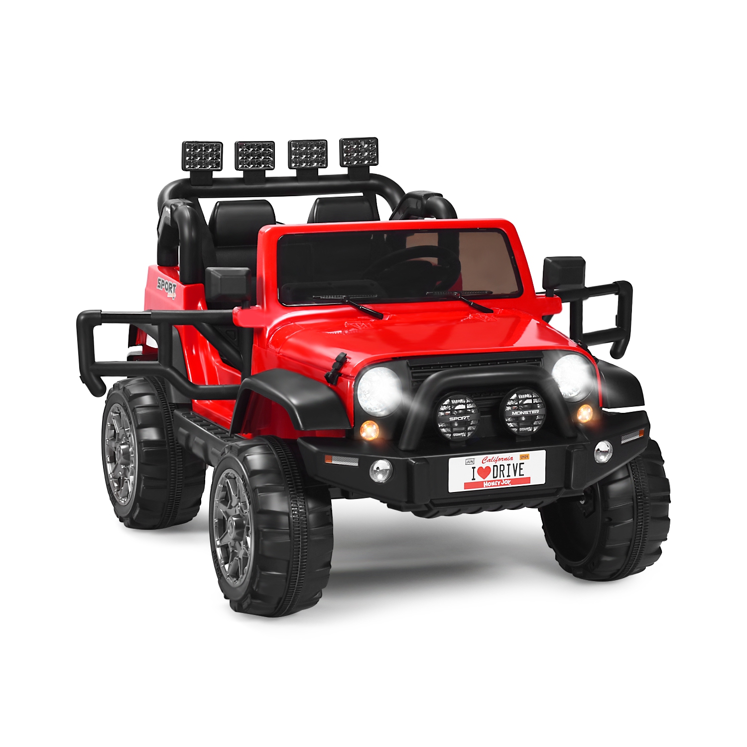 Topbuy 12V Electric Kids Ride On Truck Toys 2 Seater Jeep Car With Remote Control