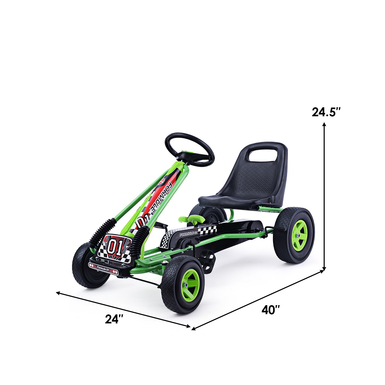 Topbuy Kids Go Kart Pedal Powered Tricycle Racing Ride On Bike Toy Scooter Trainer Trike