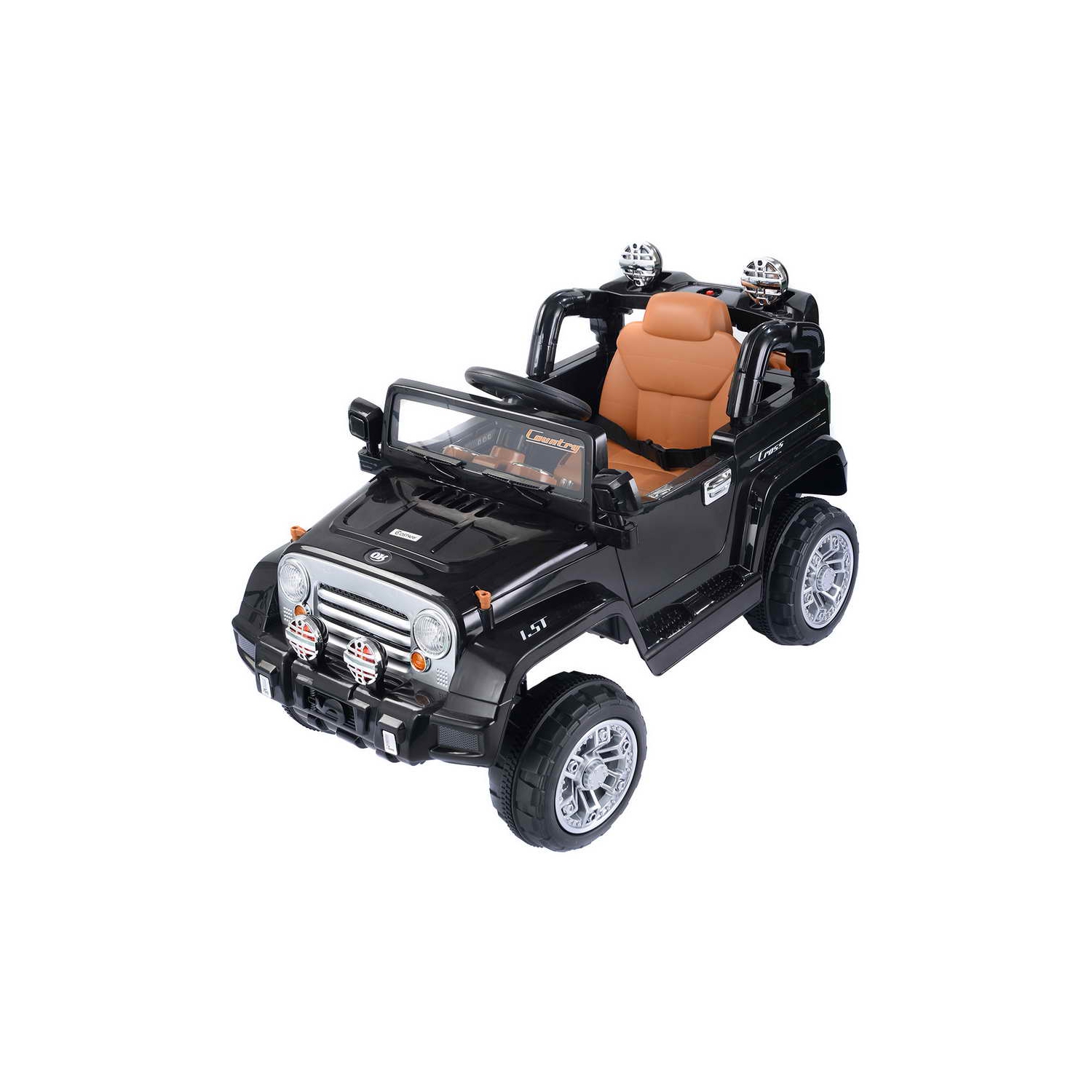 Topbuy 12V Electric Toy Car Kids Ride On Truck w/ RC Remote Control Lights Music MP3 Black