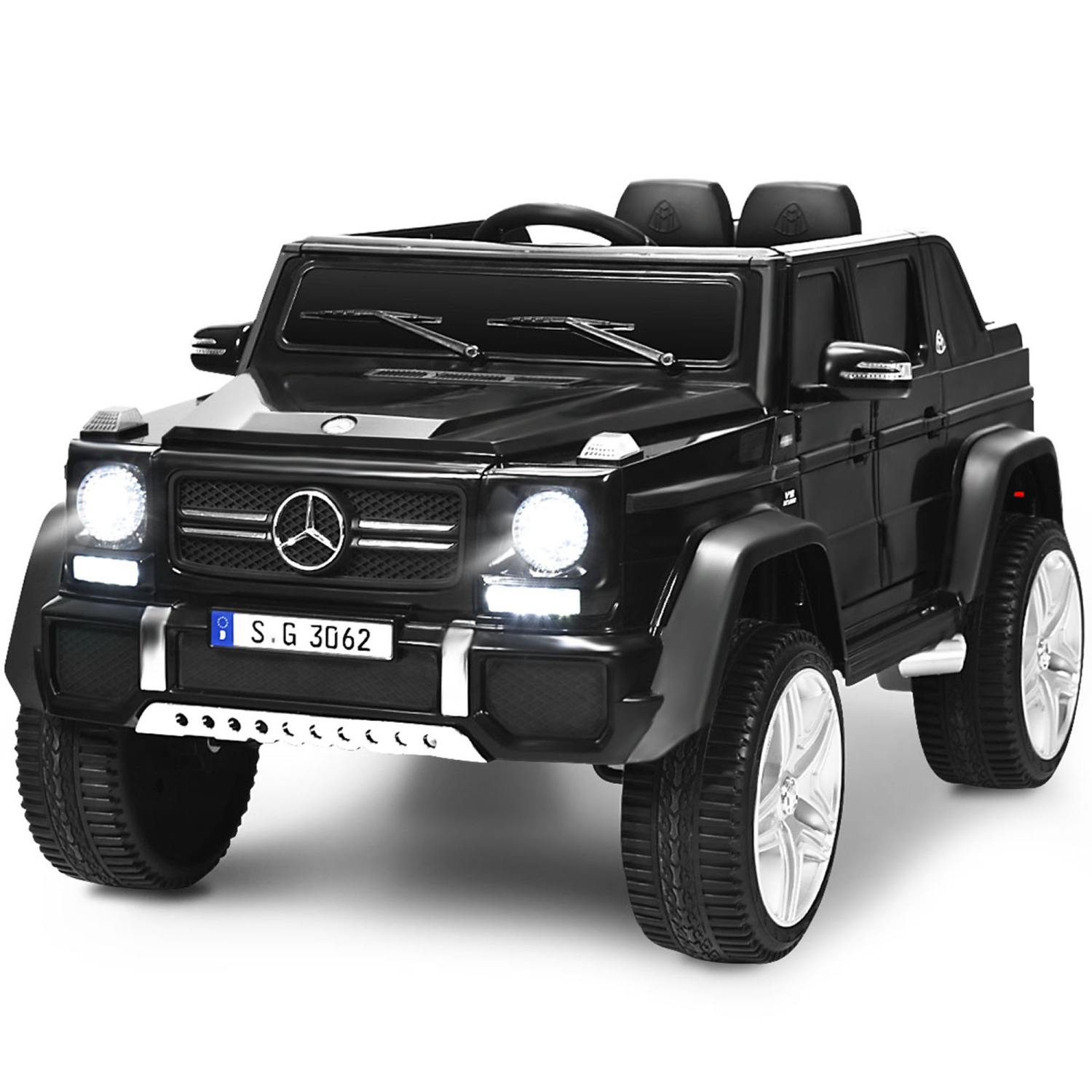 Véhicule porteur électrique Mercedes Benz 12&nbsp;V pour enfants sous licence de Topbuy Véhicule porteur à batterie, noir