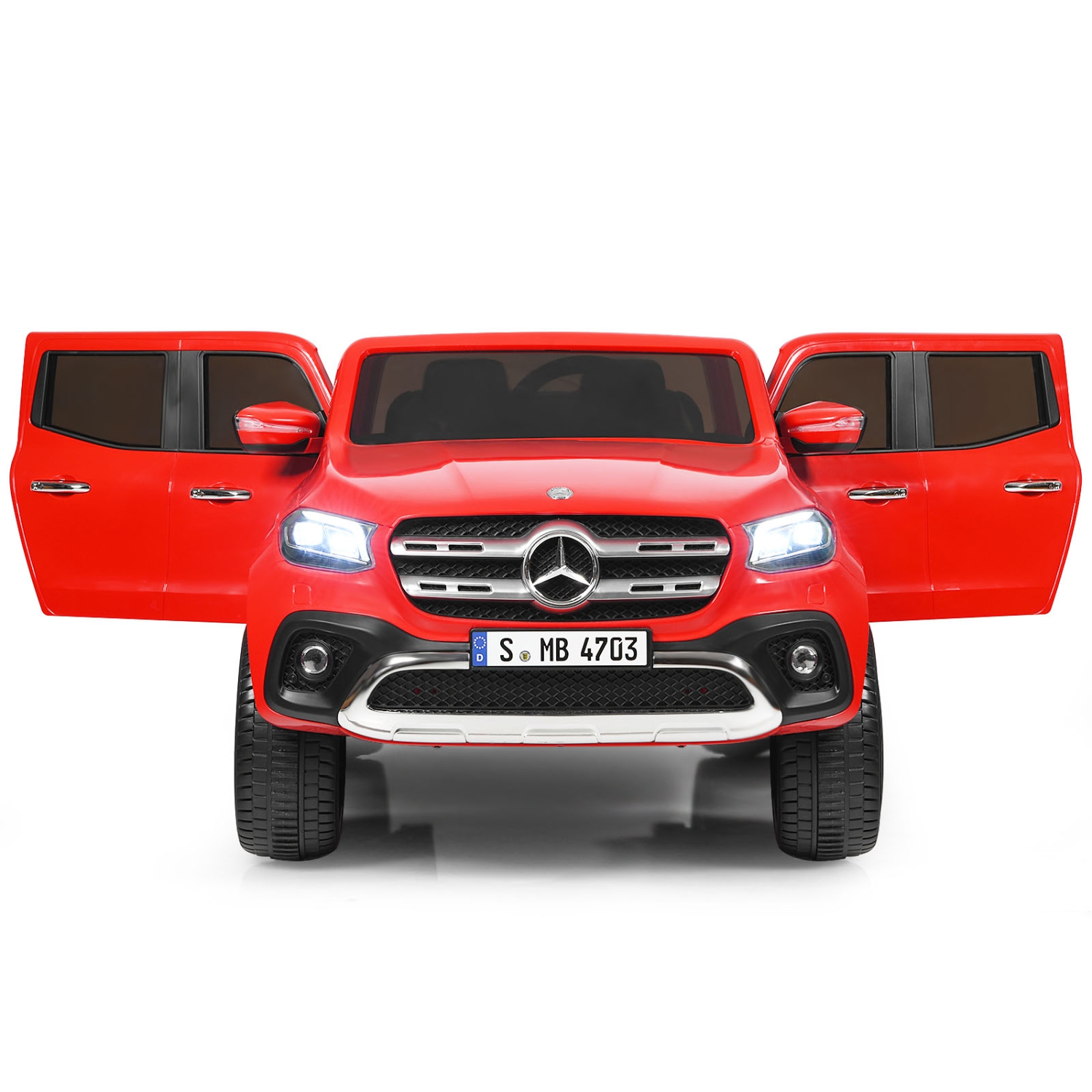 Topbuy 2-Seater Electric Kids Ride On Car Licensed Benz Toy Car with Remote Control Red