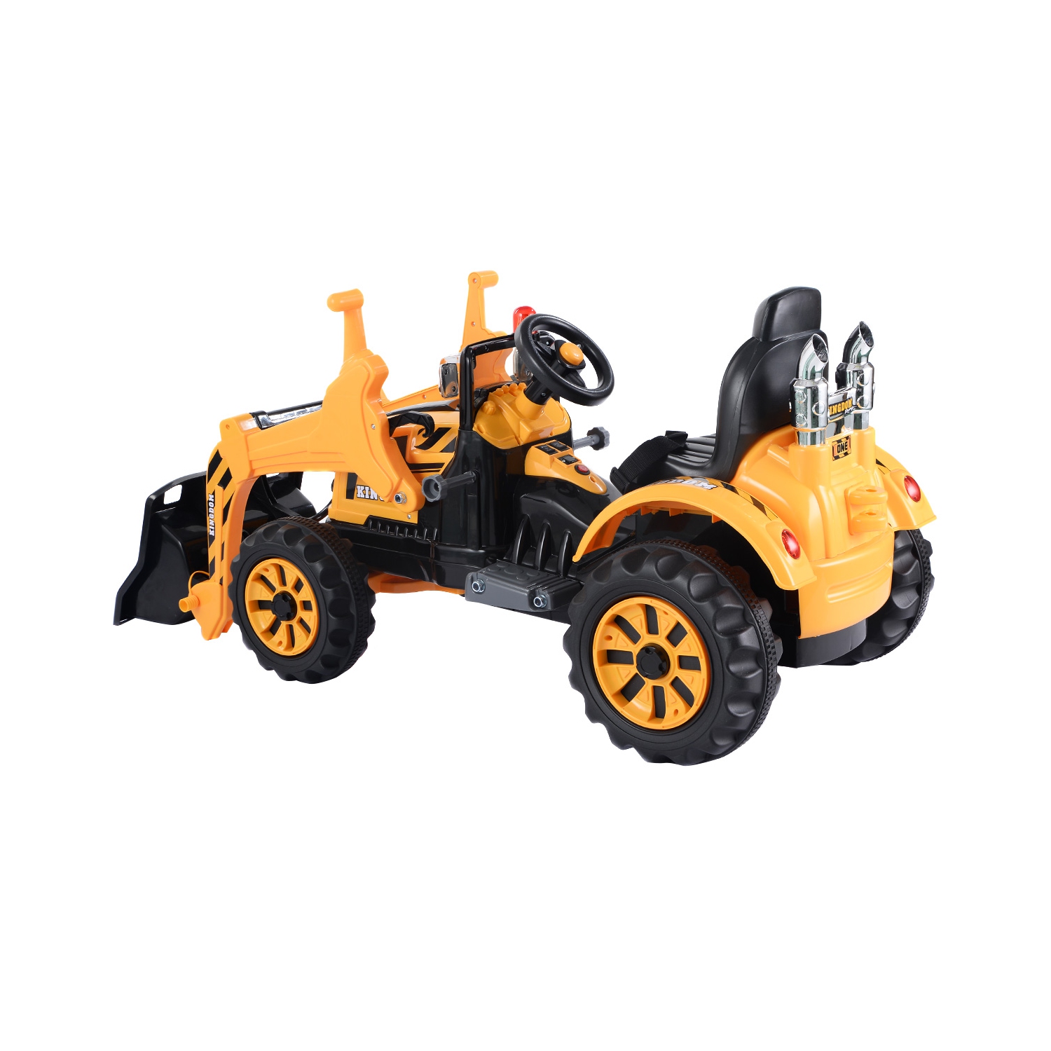 Topbuy Electric Kids Ride On Toy Car Excavator Truck Digger Scooter w/ Front Loader
