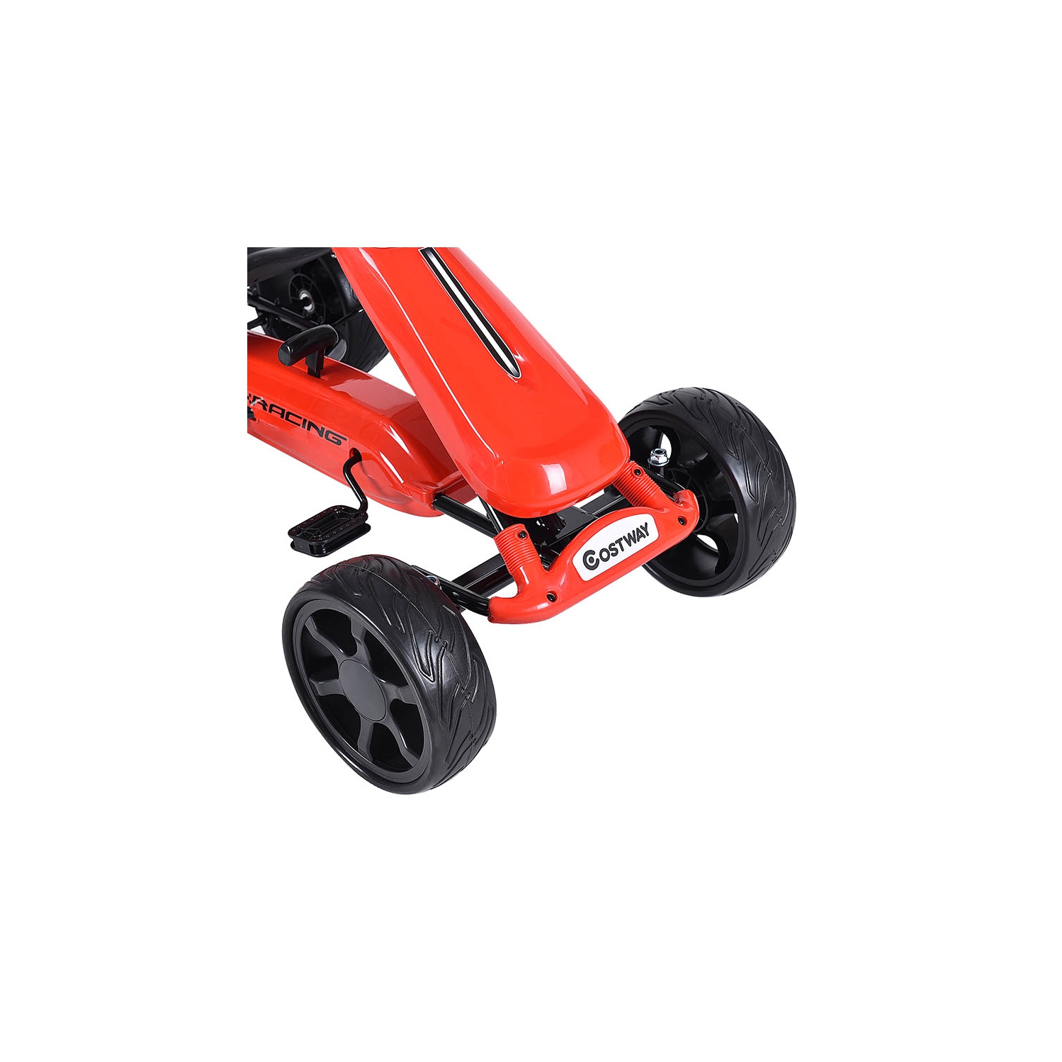 Topbuy Go Kart Kids Bike Ride on Toys with 4 Wheels and Aadjustable Seat Red