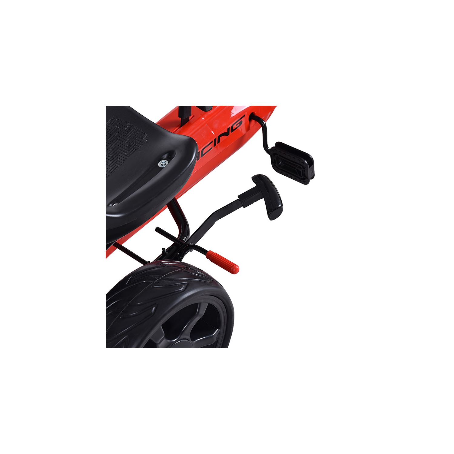 Topbuy Go Kart Kids Bike Ride on Toys with 4 Wheels and Aadjustable Seat Red