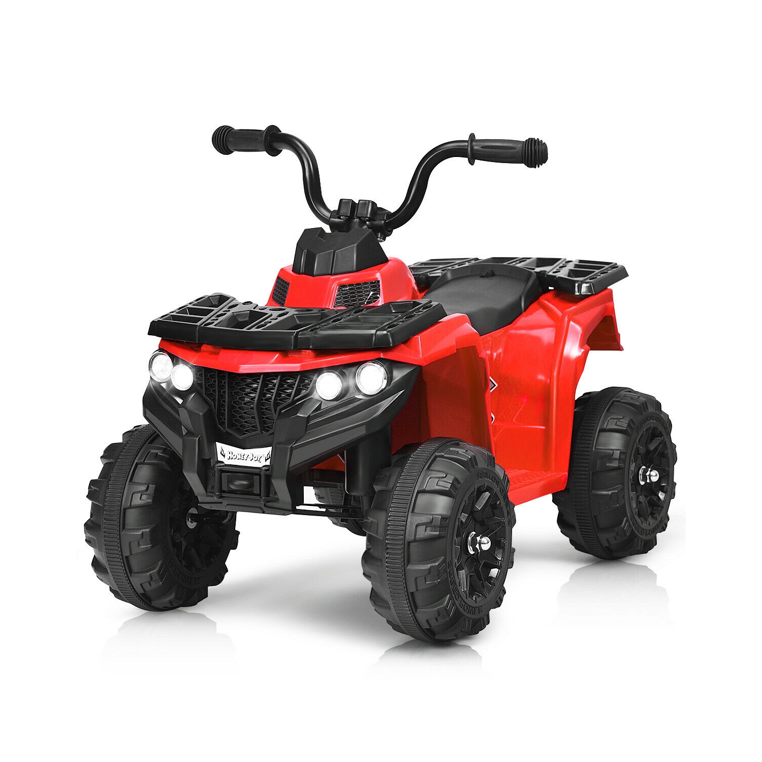 Topbuy 6V Electric Kids Quad ATV Ride on Car 4 Wheels Toy Car with LED Lights Red